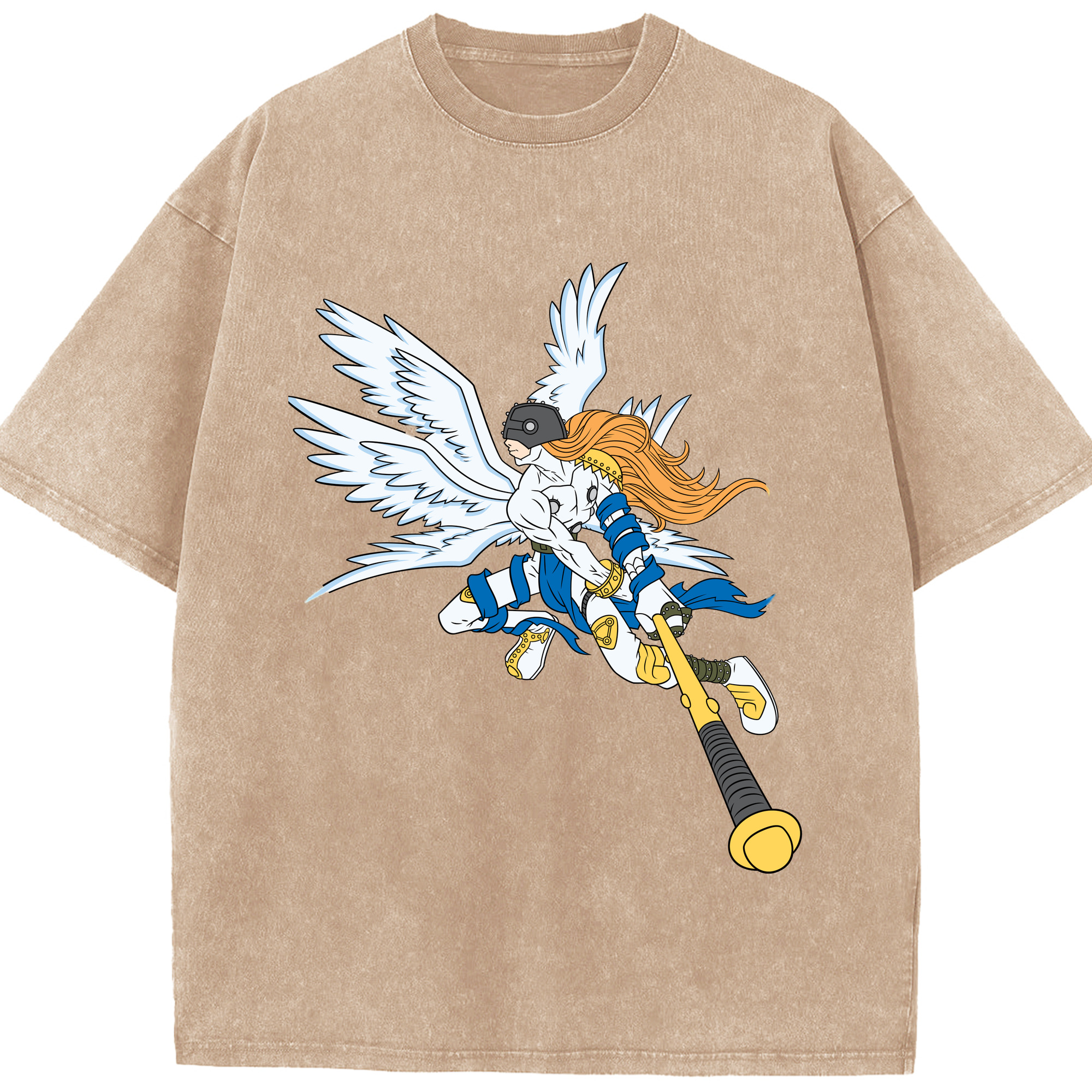 （画像用） Digimon デジタルモンスター/デジモン 綿100% ヴィンテージ風 半袖Tシャツ（フロントプリント）