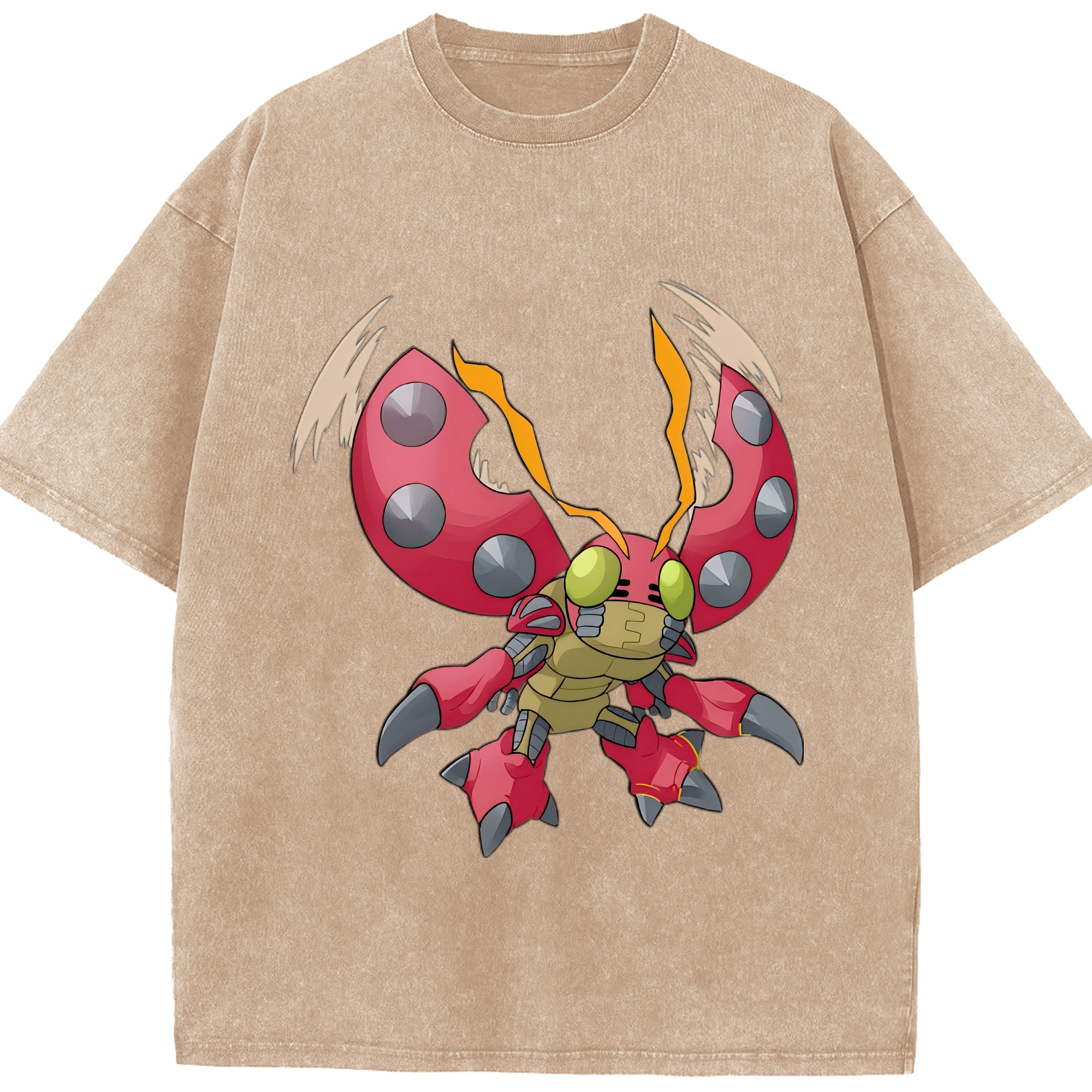 （画像用） Digimon デジタルモンスター/デジモン 綿100% ヴィンテージ風 半袖Tシャツ（フロントプリント）