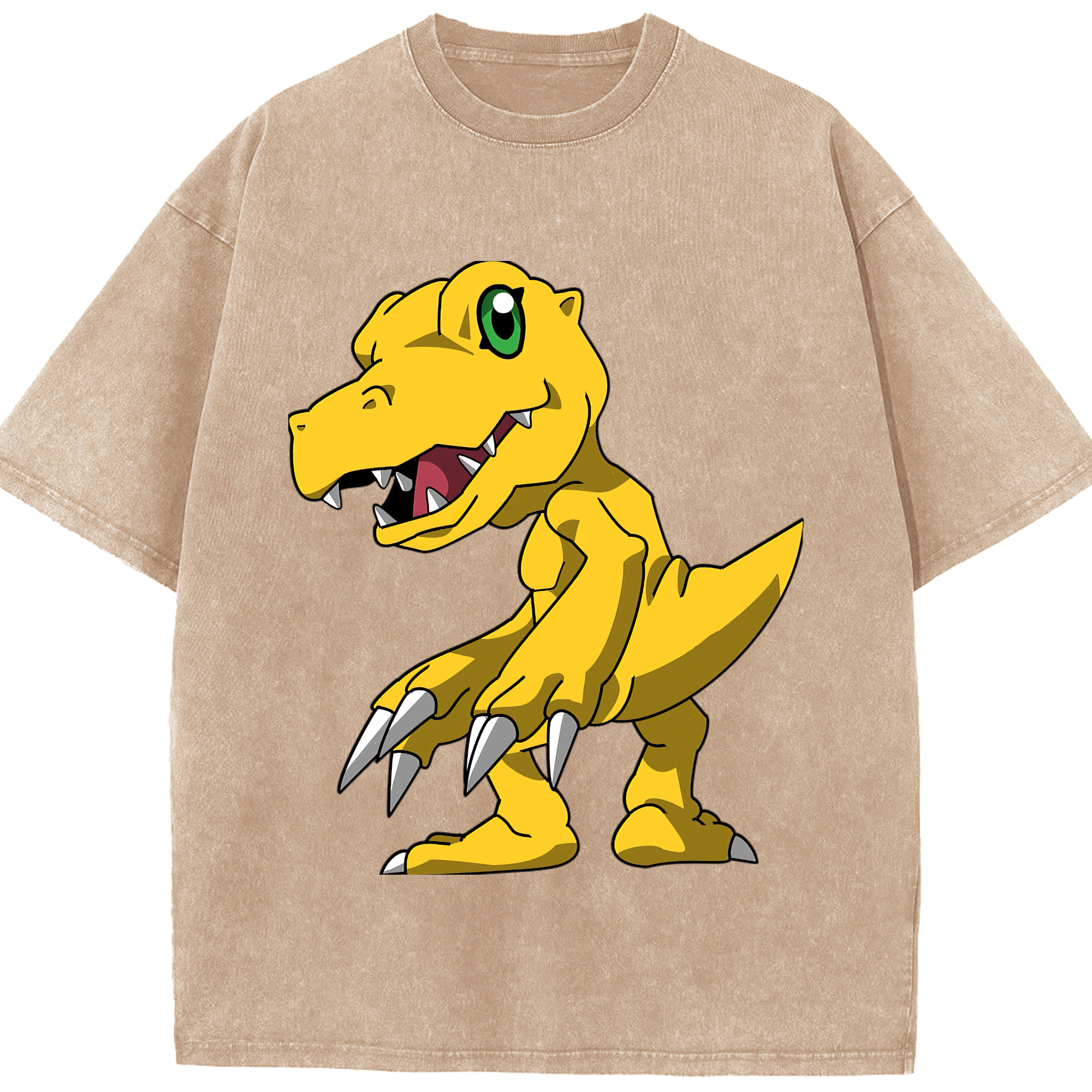 （画像用） Digimon デジタルモンスター/デジモン 綿100% ヴィンテージ風 半袖Tシャツ（フロントプリント）