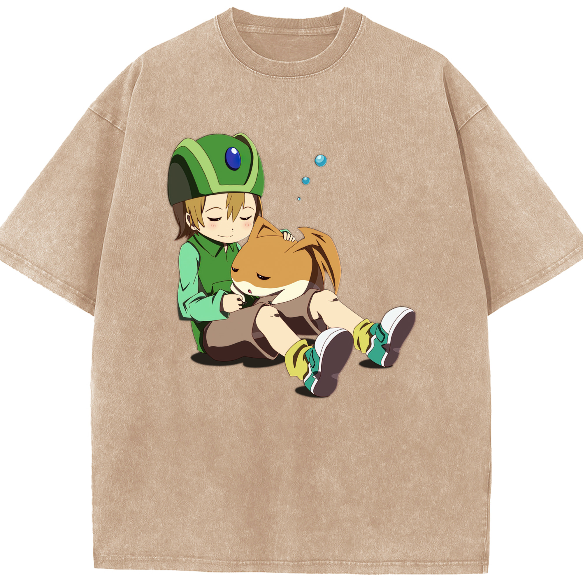 （画像用） Digimon デジタルモンスター/デジモン 綿100% ヴィンテージ風 半袖Tシャツ（フロントプリント）