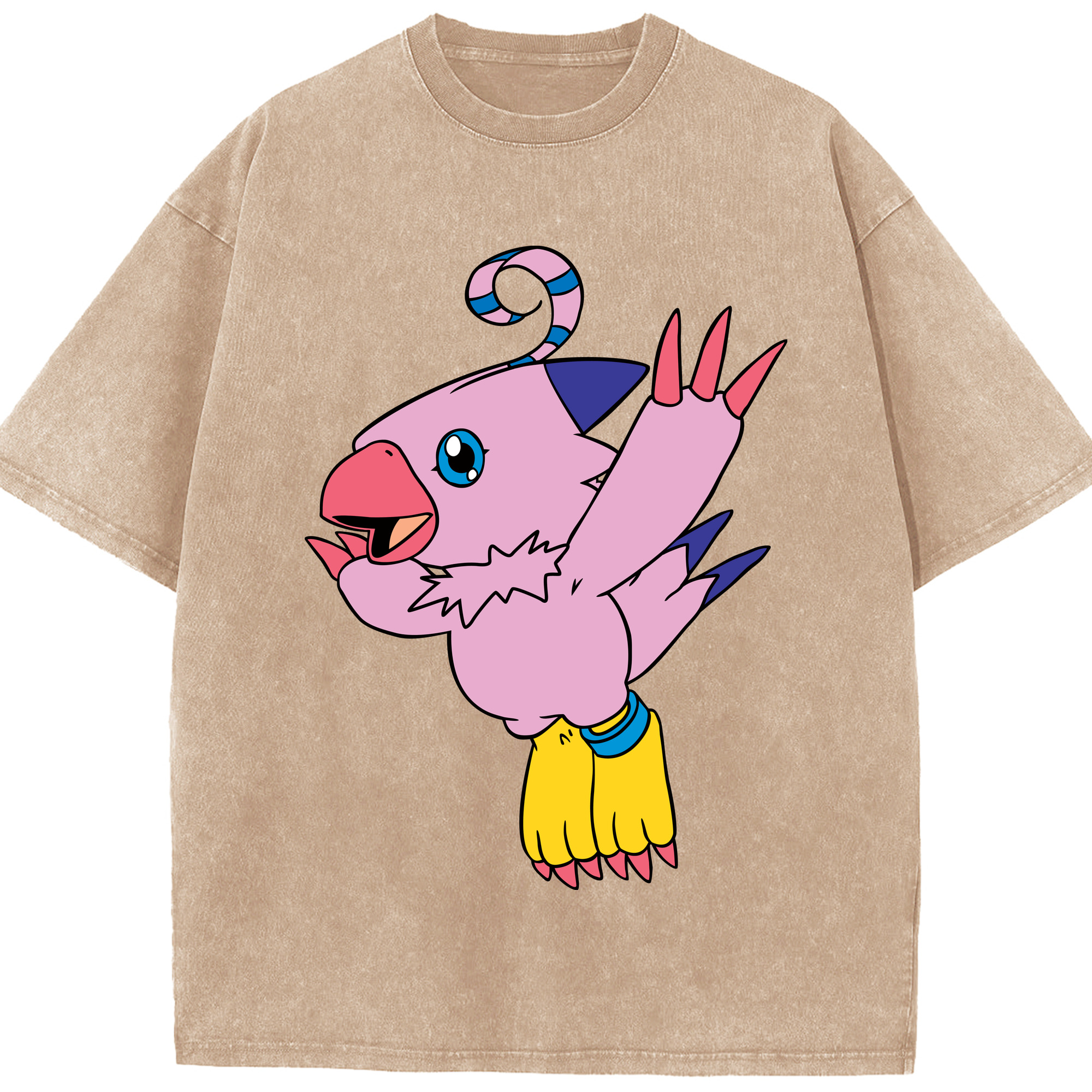（画像用） Digimon デジタルモンスター/デジモン 綿100% ヴィンテージ風 半袖Tシャツ（フロントプリント）