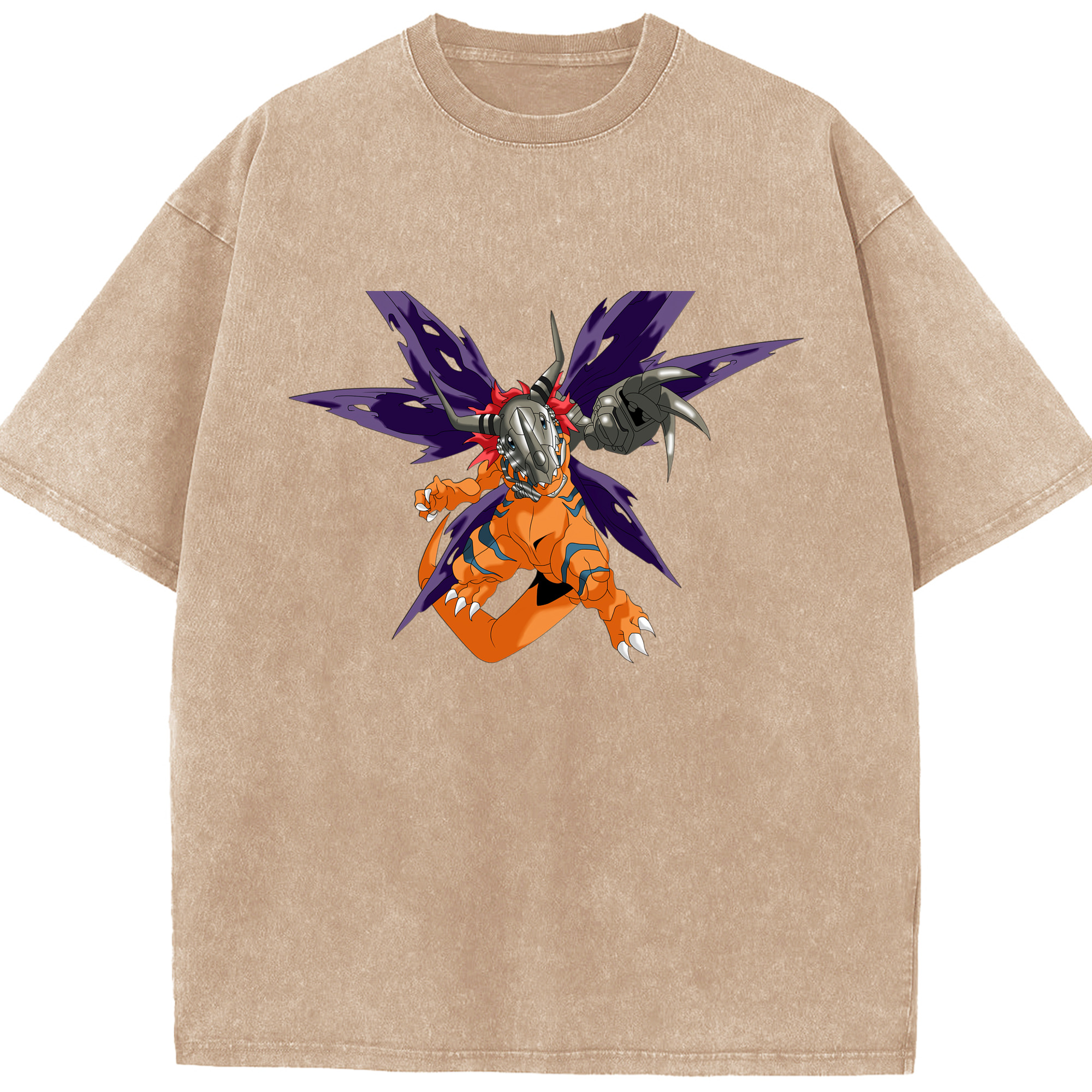 （画像用） Digimon デジタルモンスター/デジモン 綿100% ヴィンテージ風 半袖Tシャツ（フロントプリント）
