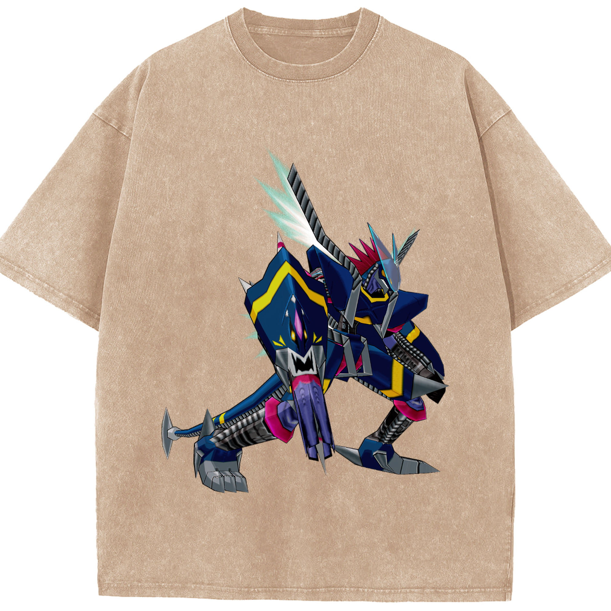 （画像用） Digimon デジタルモンスター/デジモン 綿100% ヴィンテージ風 半袖Tシャツ（フロントプリント）