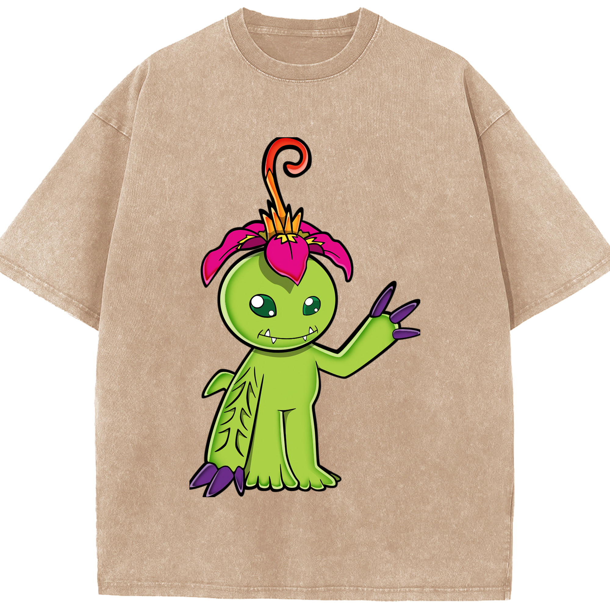 （画像用） Digimon デジタルモンスター/デジモン 綿100% ヴィンテージ風 半袖Tシャツ（フロントプリント）