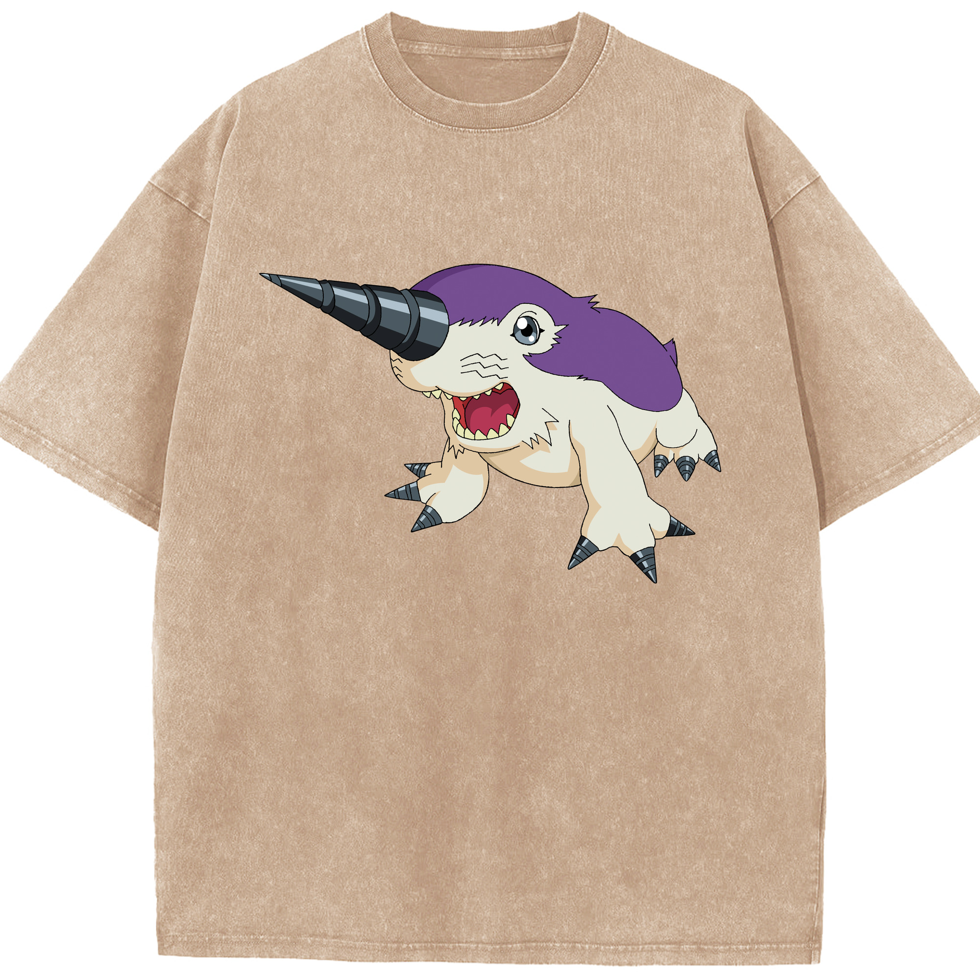 （画像用） Digimon デジタルモンスター/デジモン 綿100% ヴィンテージ風 半袖Tシャツ（フロントプリント）