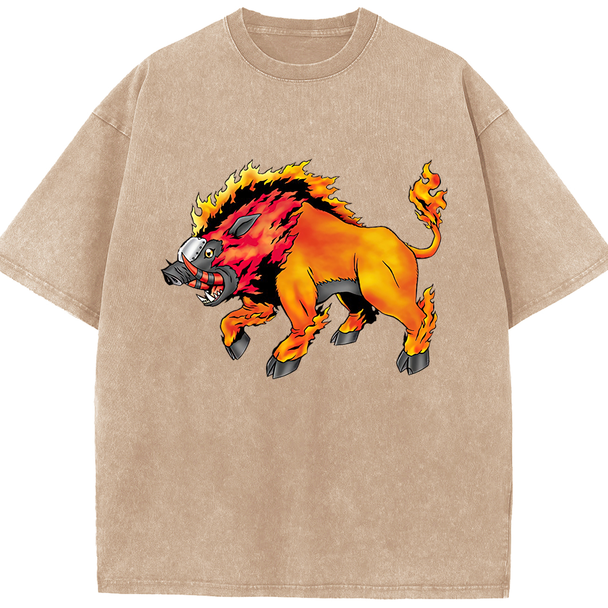 （画像用） Digimon デジタルモンスター/デジモン 綿100% ヴィンテージ風 半袖Tシャツ（フロントプリント）