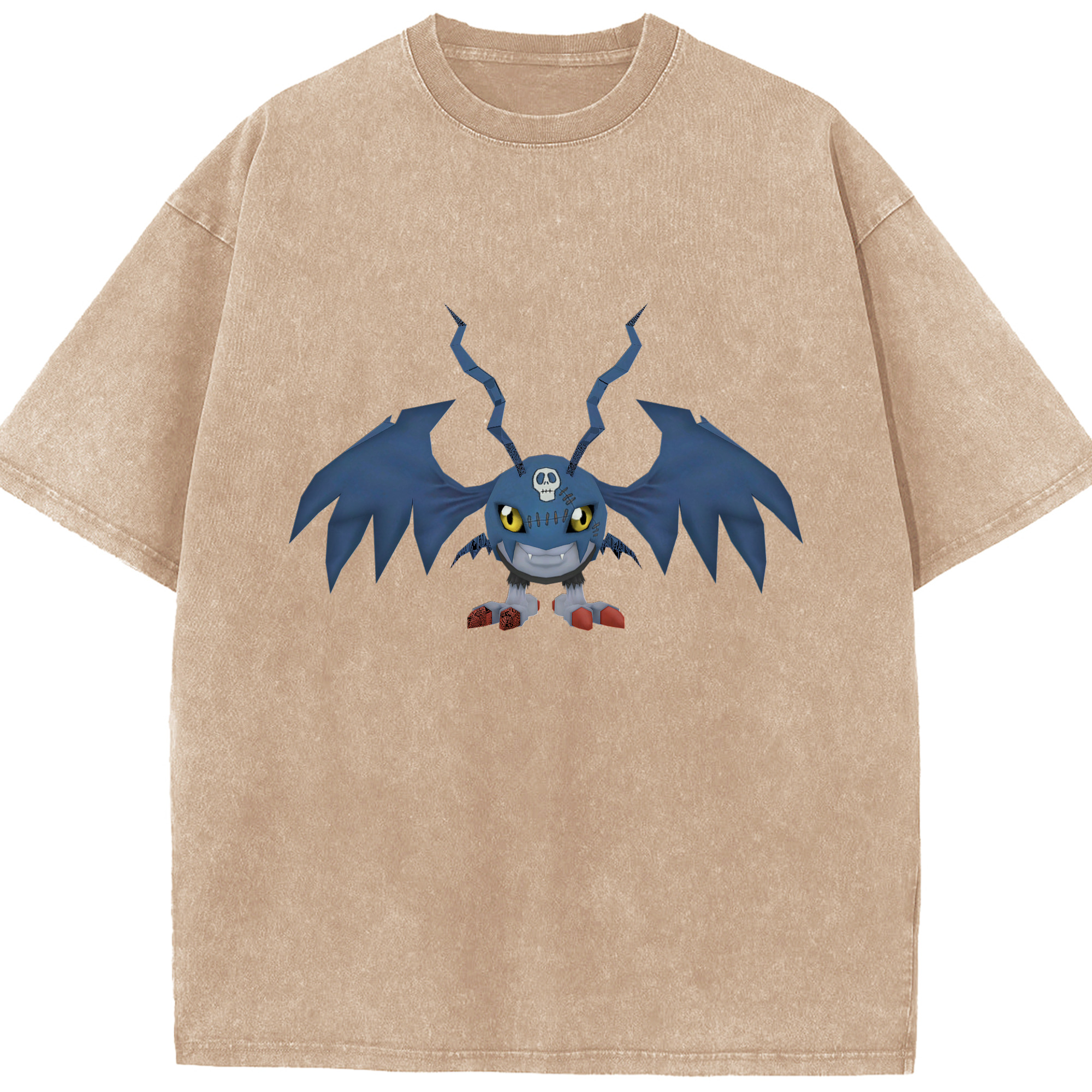 （画像用） Digimon デジタルモンスター/デジモン 綿100% ヴィンテージ風 半袖Tシャツ（フロントプリント）