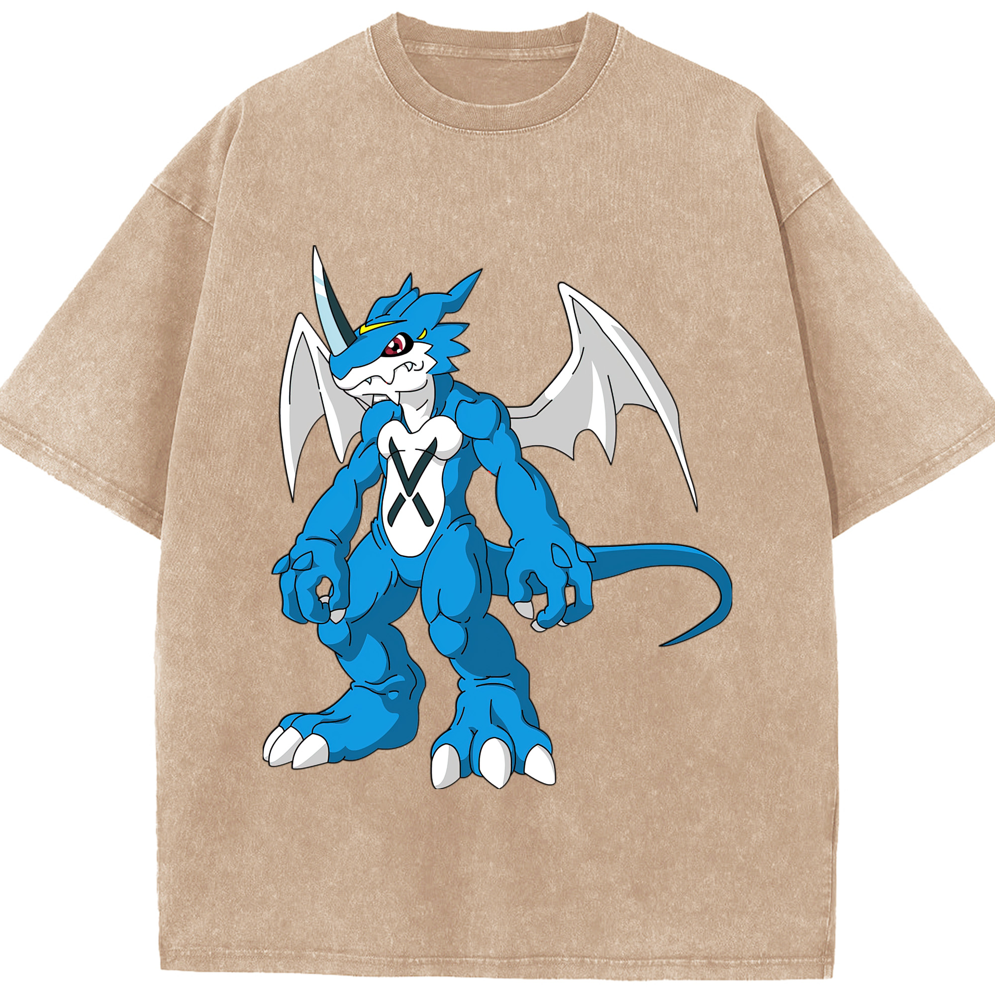 （画像用） Digimon デジタルモンスター/デジモン 綿100% ヴィンテージ風 半袖Tシャツ（フロントプリント）