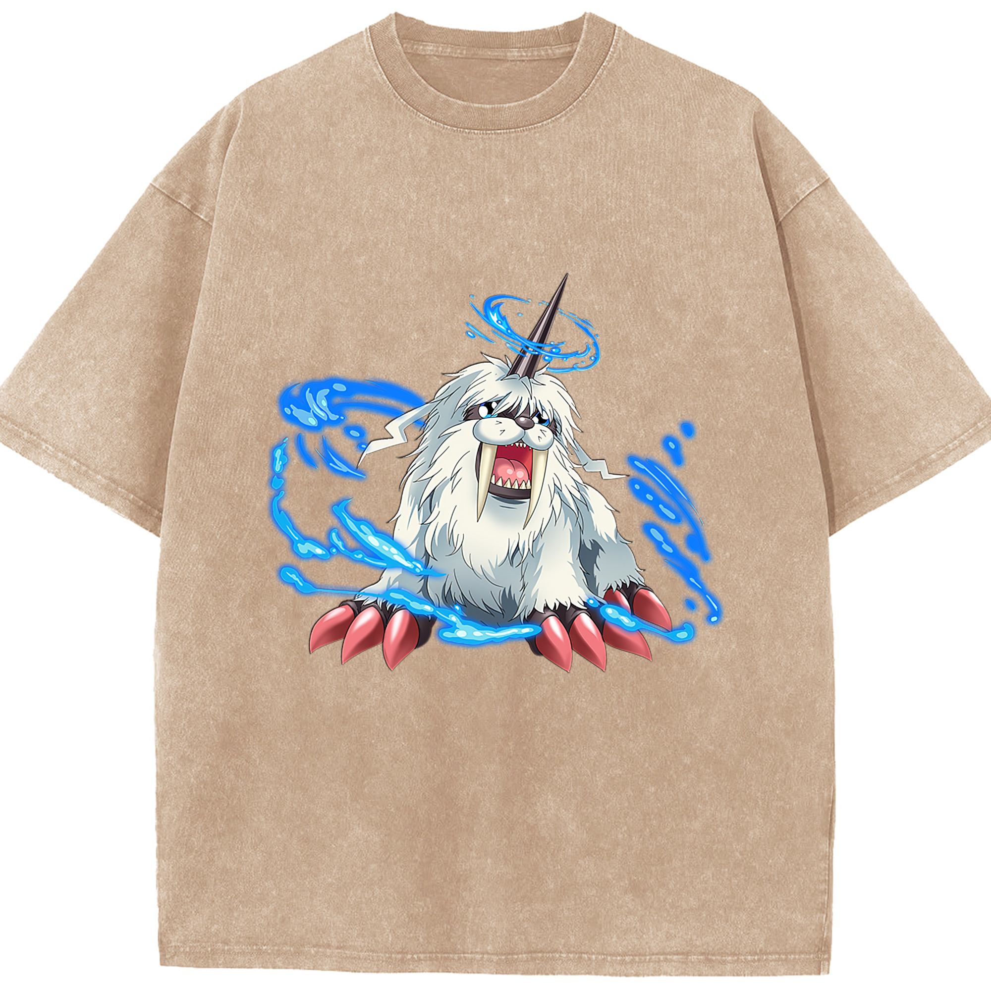 （画像用） Digimon デジタルモンスター/デジモン 綿100% ヴィンテージ風 半袖Tシャツ（フロントプリント）