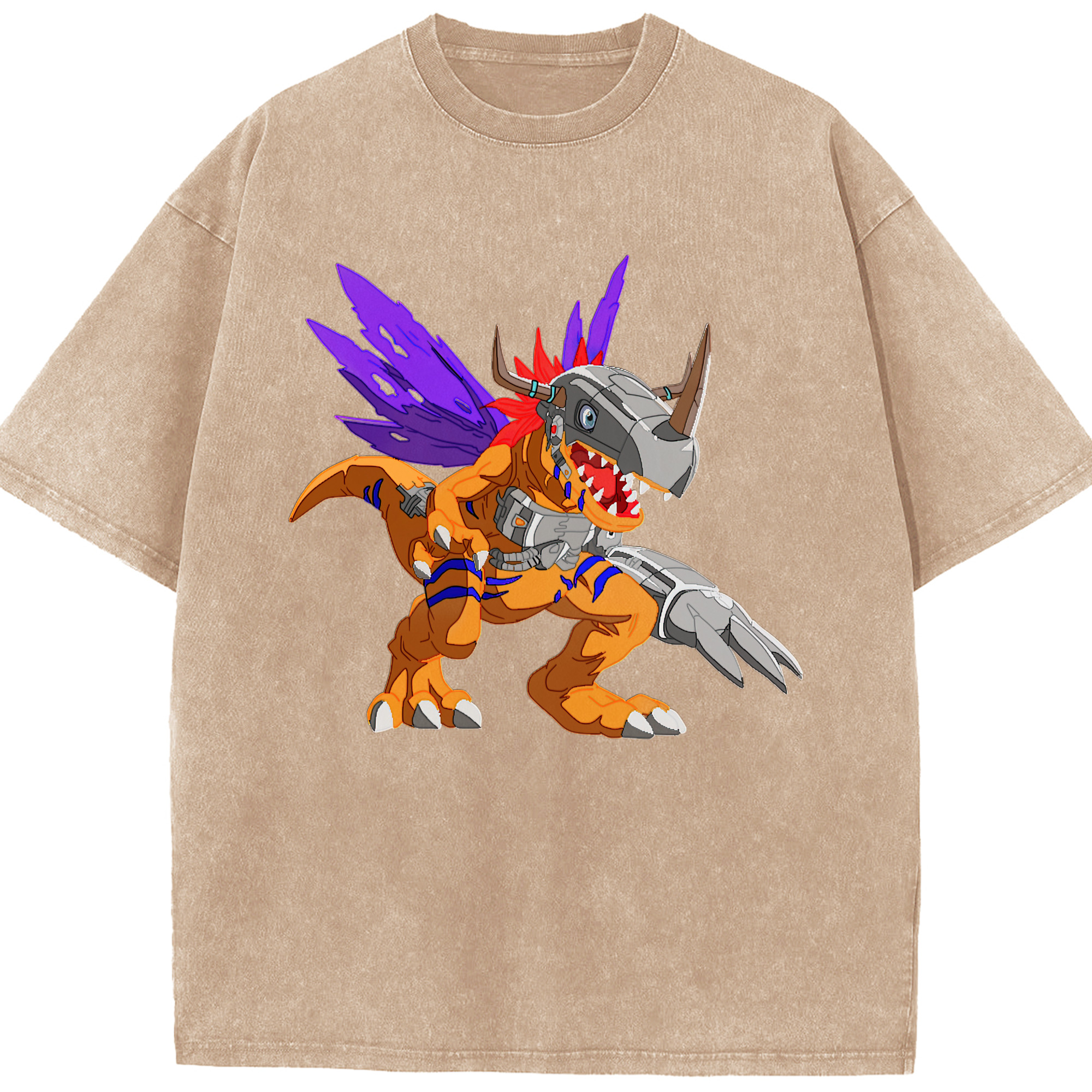 （画像用） Digimon デジタルモンスター/デジモン 綿100% ヴィンテージ風 半袖Tシャツ（フロントプリント）