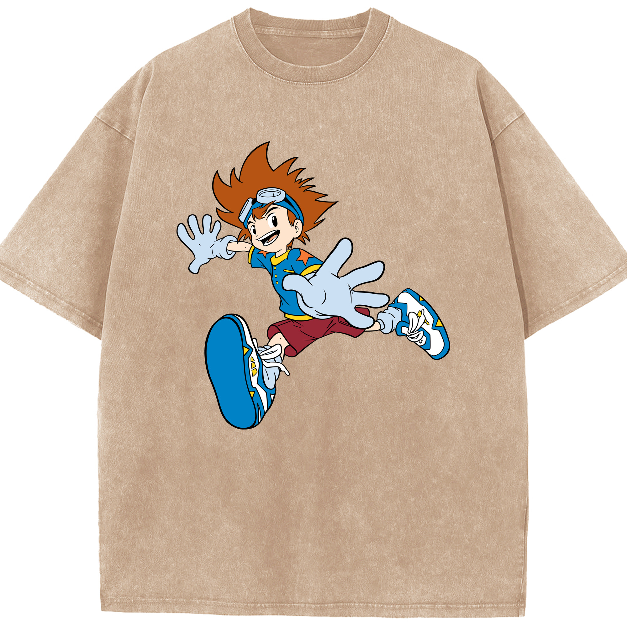 （画像用） Digimon デジタルモンスター/デジモン 綿100% ヴィンテージ風 半袖Tシャツ（フロントプリント）