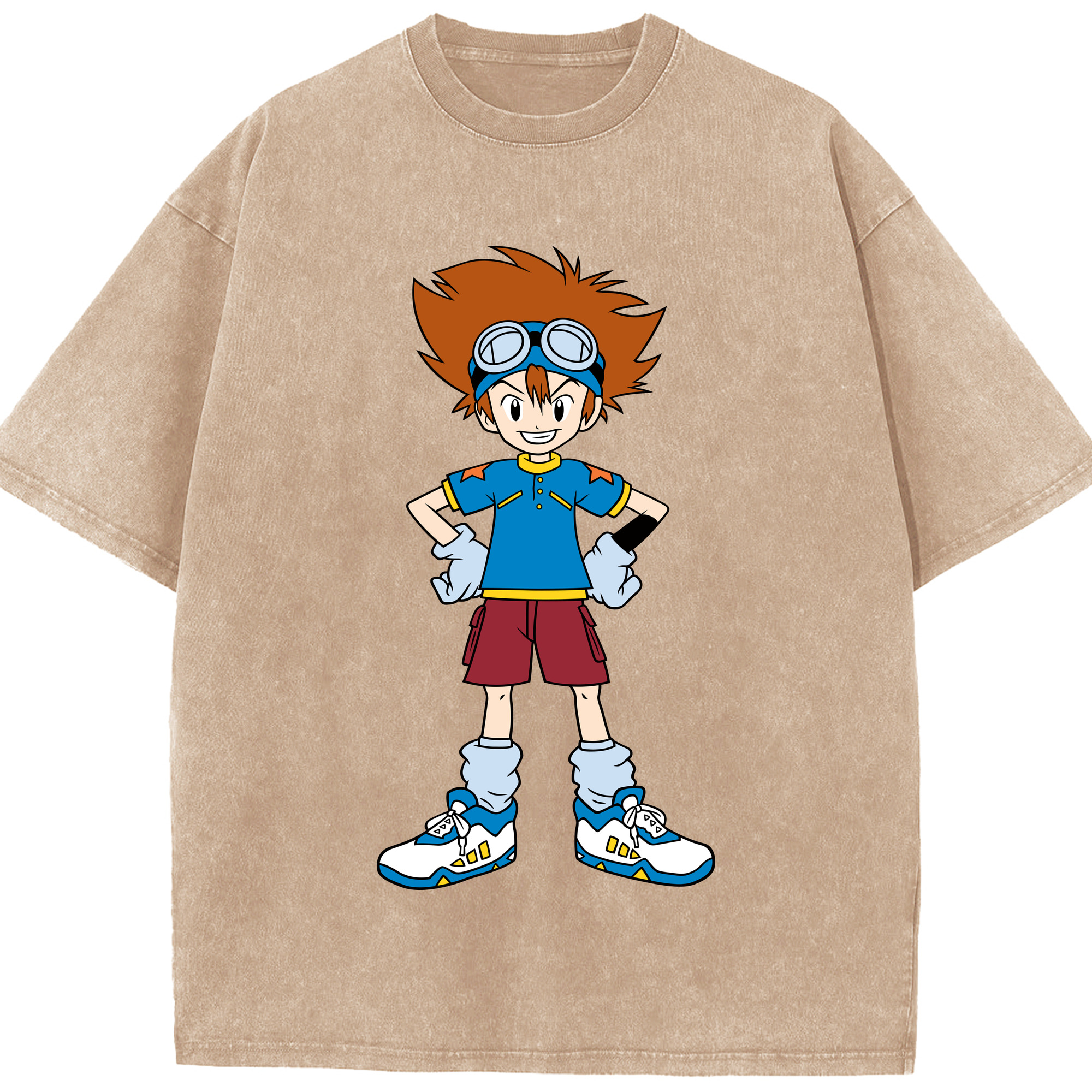 （画像用） Digimon デジタルモンスター/デジモン 綿100% ヴィンテージ風 半袖Tシャツ（フロントプリント）