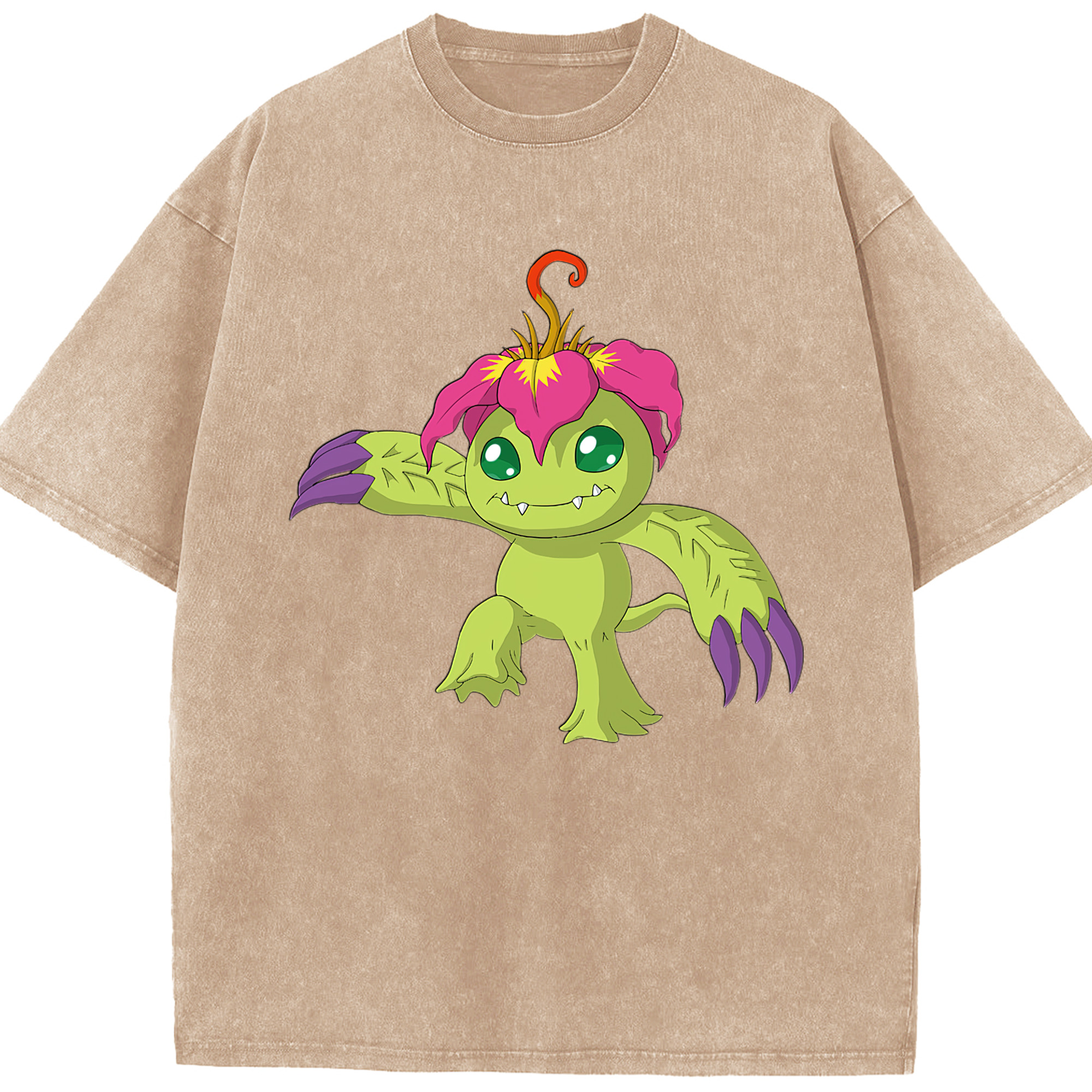（画像用） Digimon デジタルモンスター/デジモン 綿100% ヴィンテージ風 半袖Tシャツ（フロントプリント）