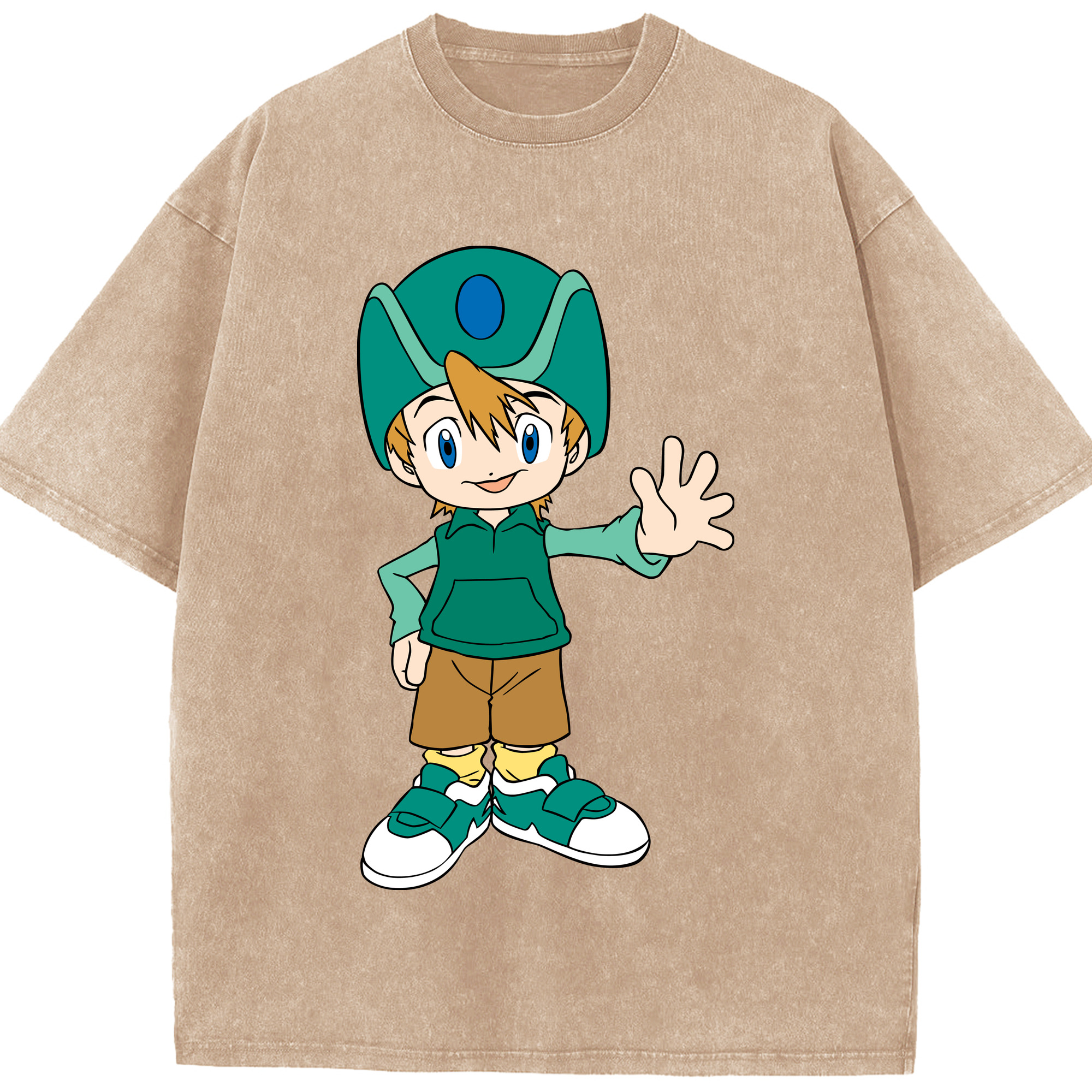 （画像用） Digimon デジタルモンスター/デジモン 綿100% ヴィンテージ風 半袖Tシャツ（フロントプリント）