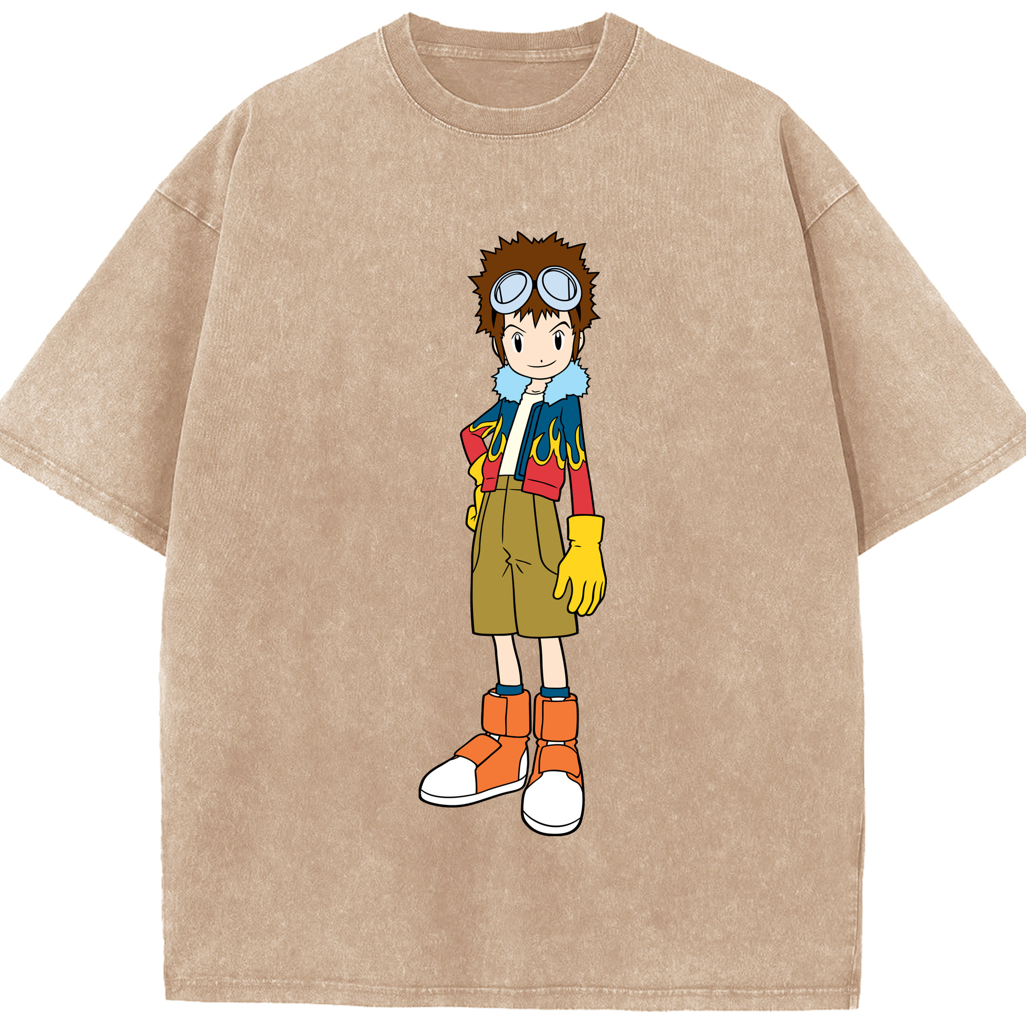（画像用） Digimon デジタルモンスター/デジモン 綿100% ヴィンテージ風 半袖Tシャツ（フロントプリント）