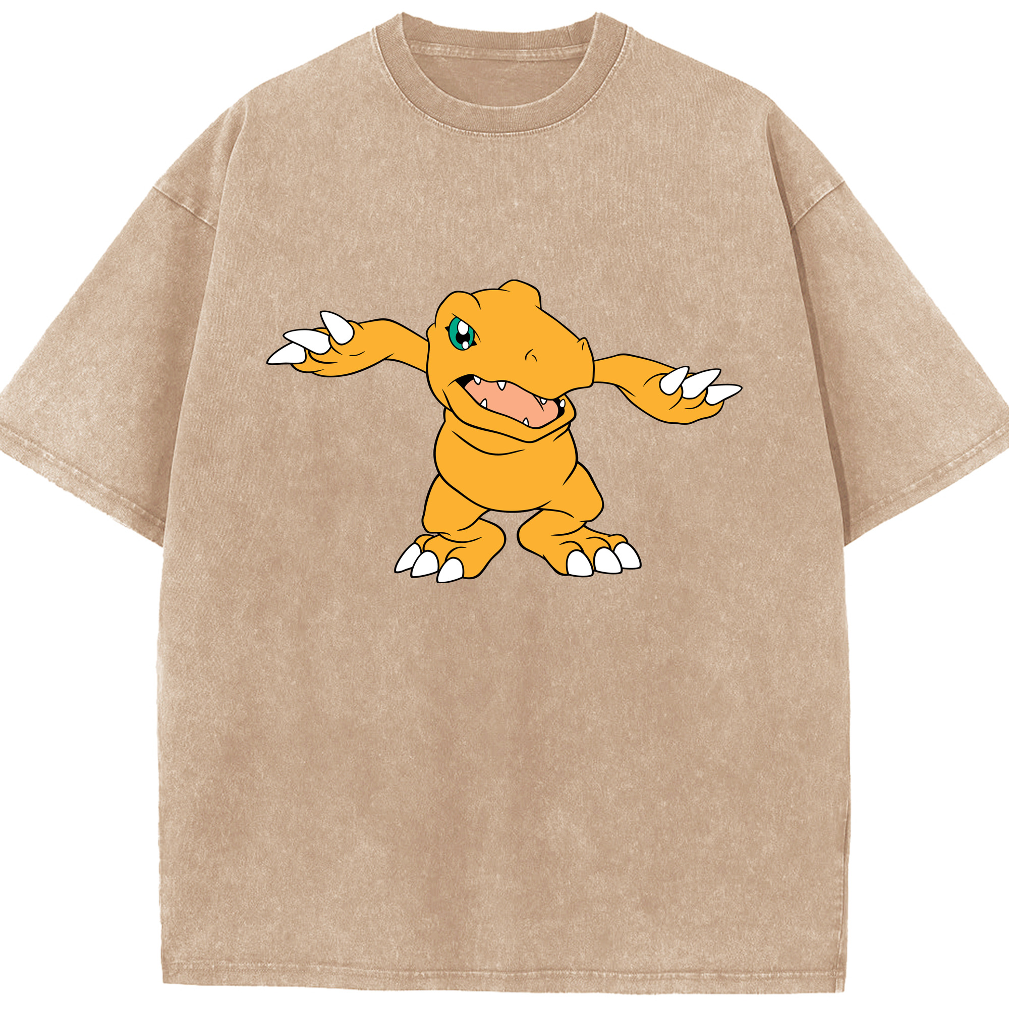 （画像用） Digimon デジタルモンスター/デジモン 綿100% ヴィンテージ風 半袖Tシャツ（フロントプリント）