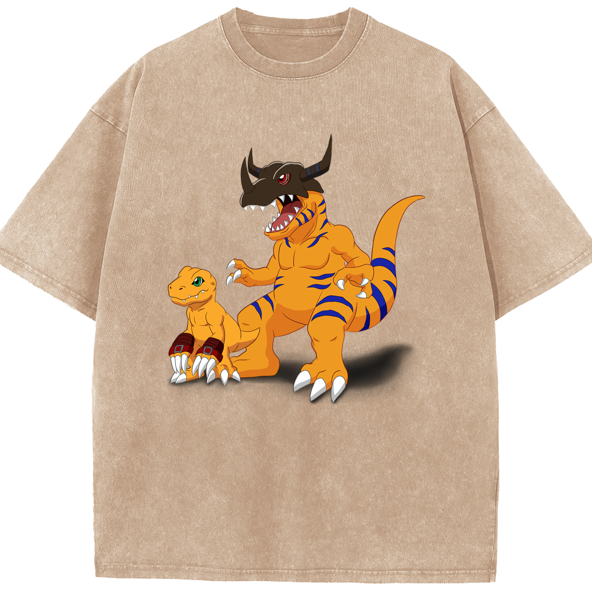 （画像用） Digimon デジタルモンスター/デジモン 綿100% ヴィンテージ風 半袖Tシャツ（フロントプリント）