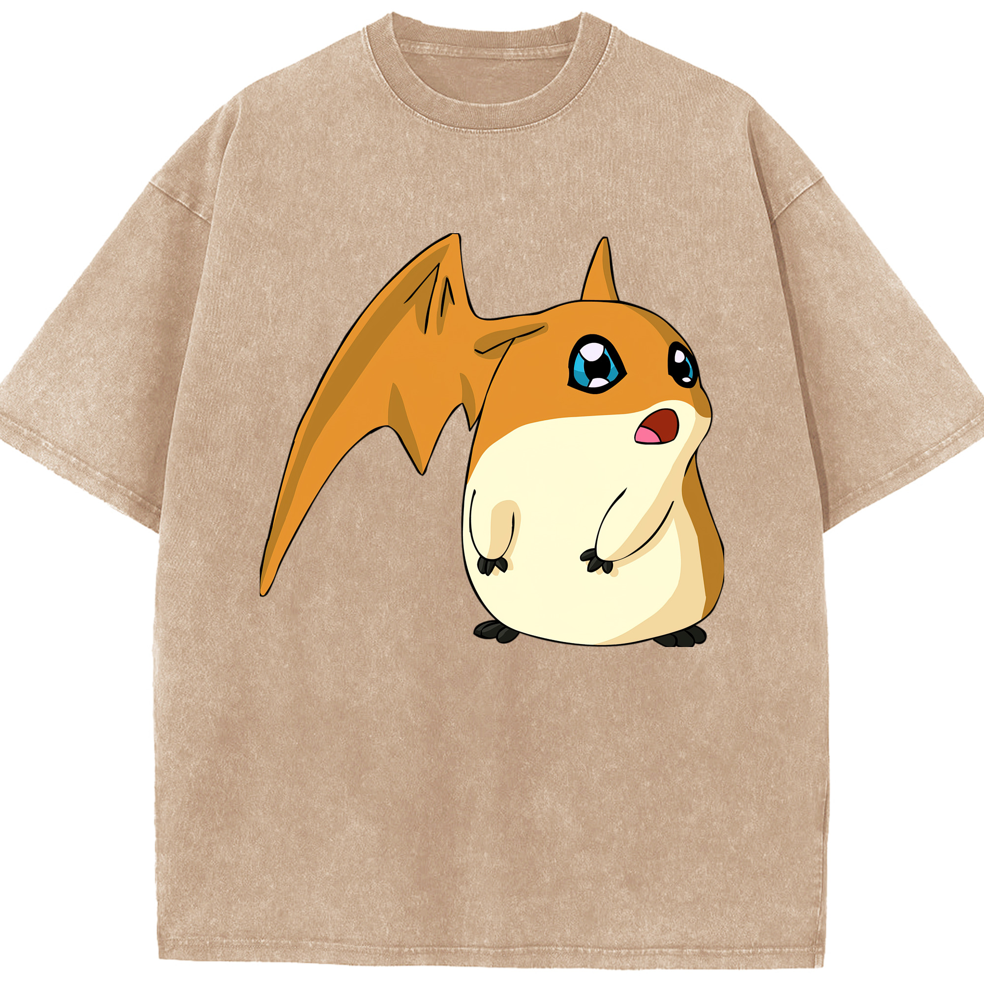 （画像用） Digimon デジタルモンスター/デジモン 綿100% ヴィンテージ風 半袖Tシャツ（フロントプリント）