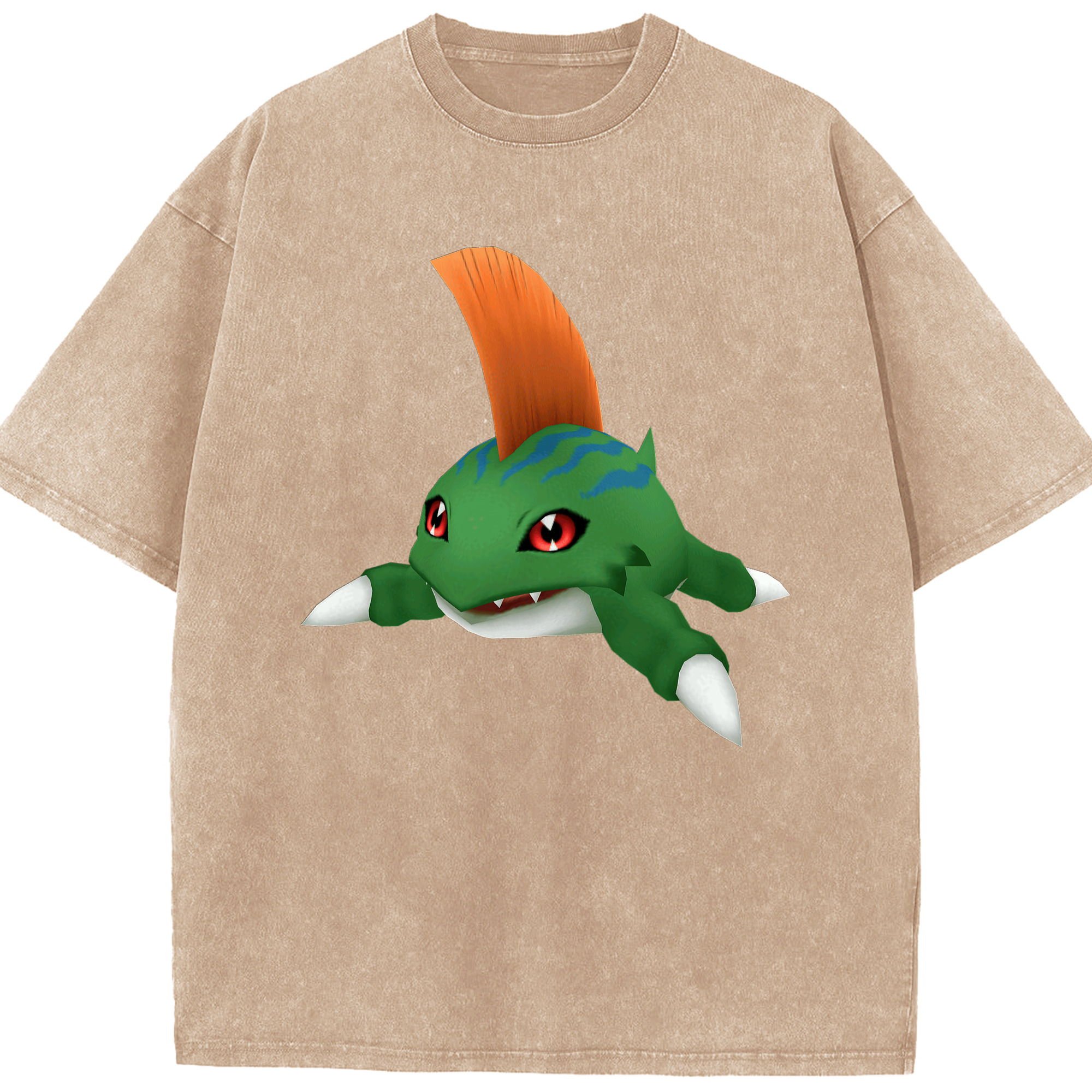 （画像用） Digimon デジタルモンスター/デジモン 綿100% ヴィンテージ風 半袖Tシャツ（フロントプリント）