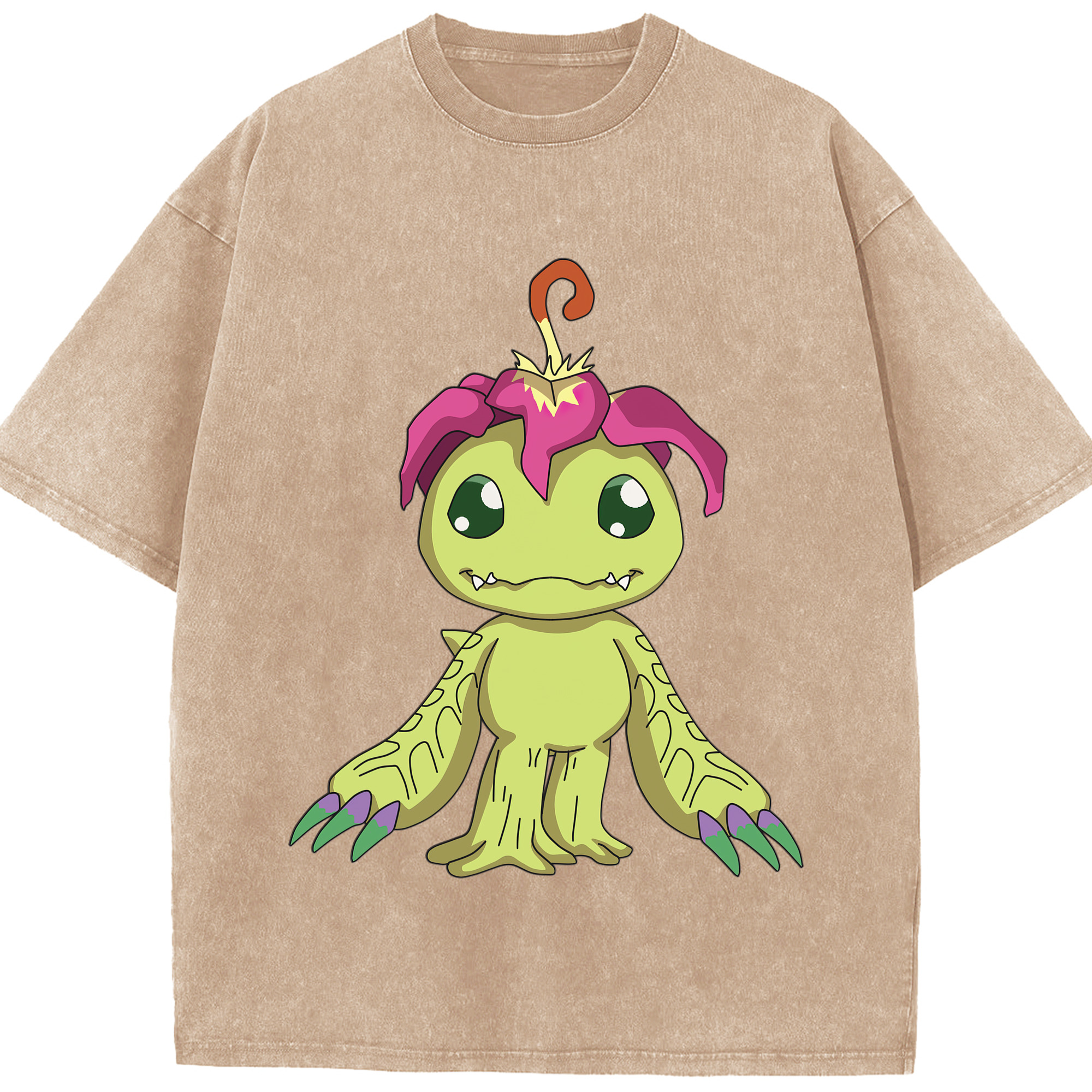 （画像用） Digimon デジタルモンスター/デジモン 綿100% ヴィンテージ風 半袖Tシャツ（フロントプリント）