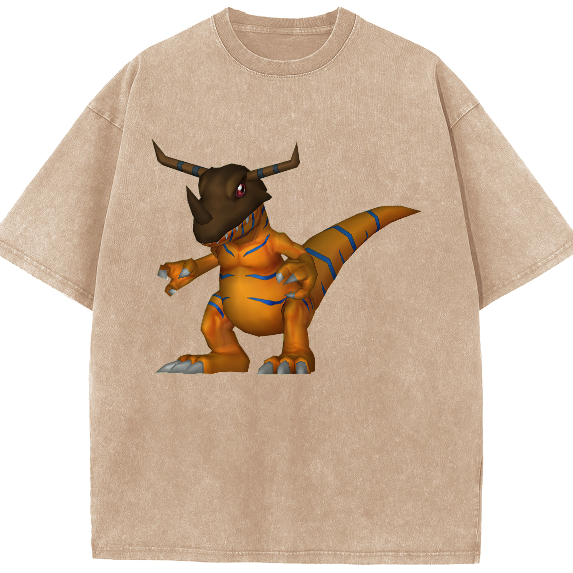 （画像用） Digimon デジタルモンスター/デジモン 綿100% ヴィンテージ風 半袖Tシャツ（フロントプリント）