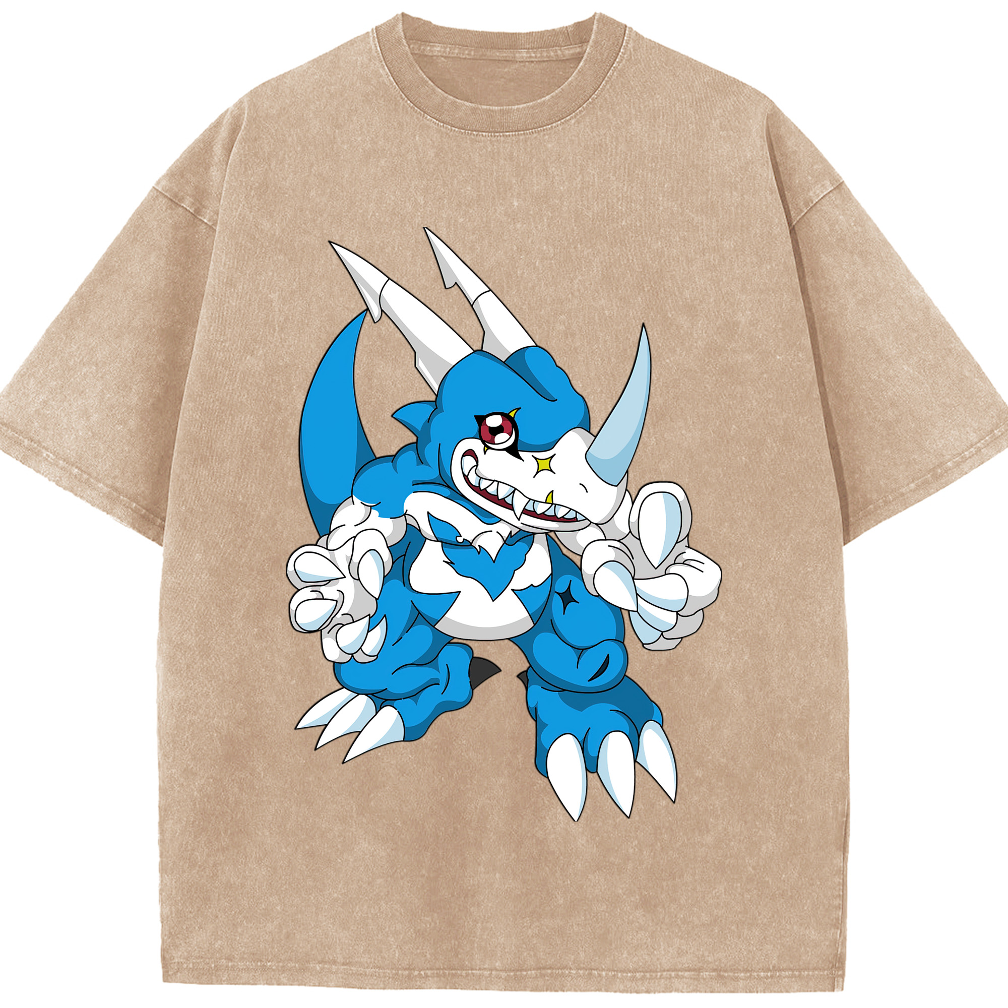 （画像用） Digimon デジタルモンスター/デジモン 綿100% ヴィンテージ風 半袖Tシャツ（フロントプリント）