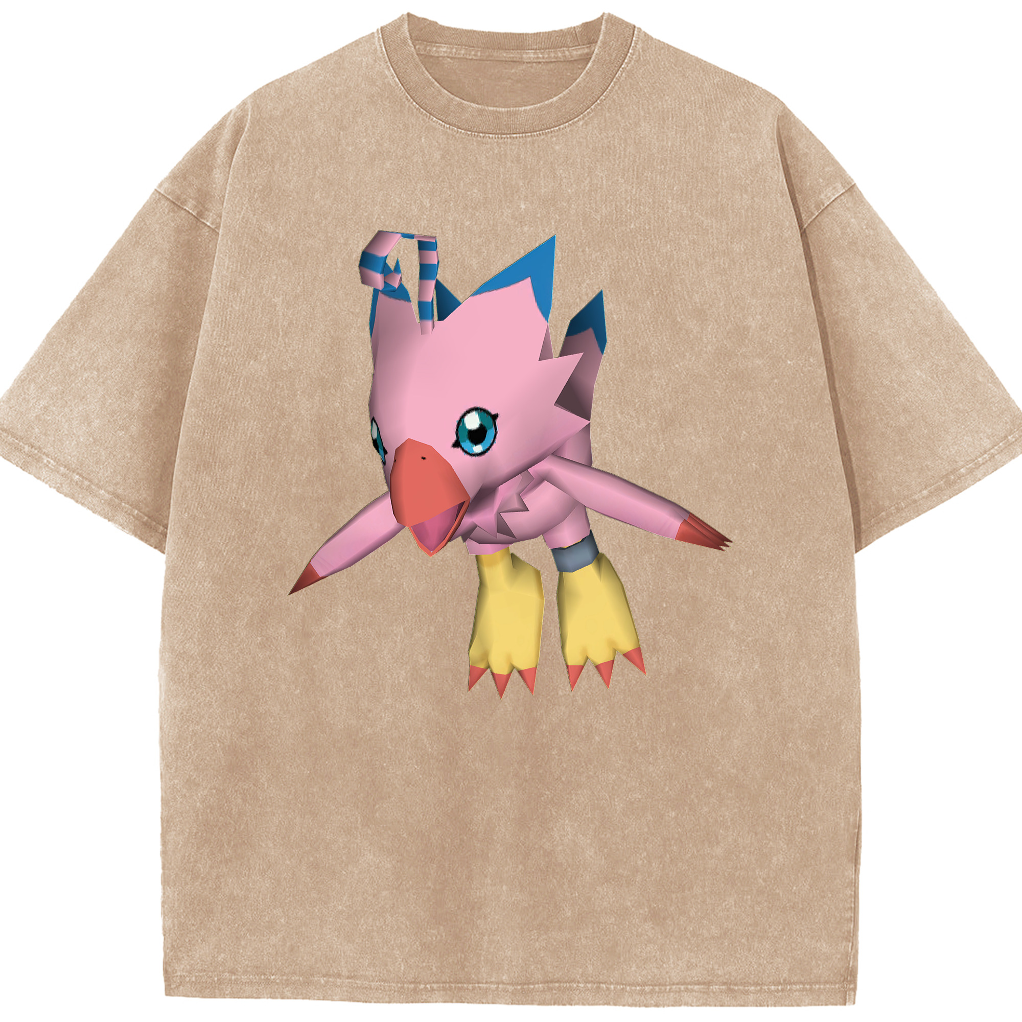 （画像用） Digimon デジタルモンスター/デジモン 綿100% ヴィンテージ風 半袖Tシャツ（フロントプリント）