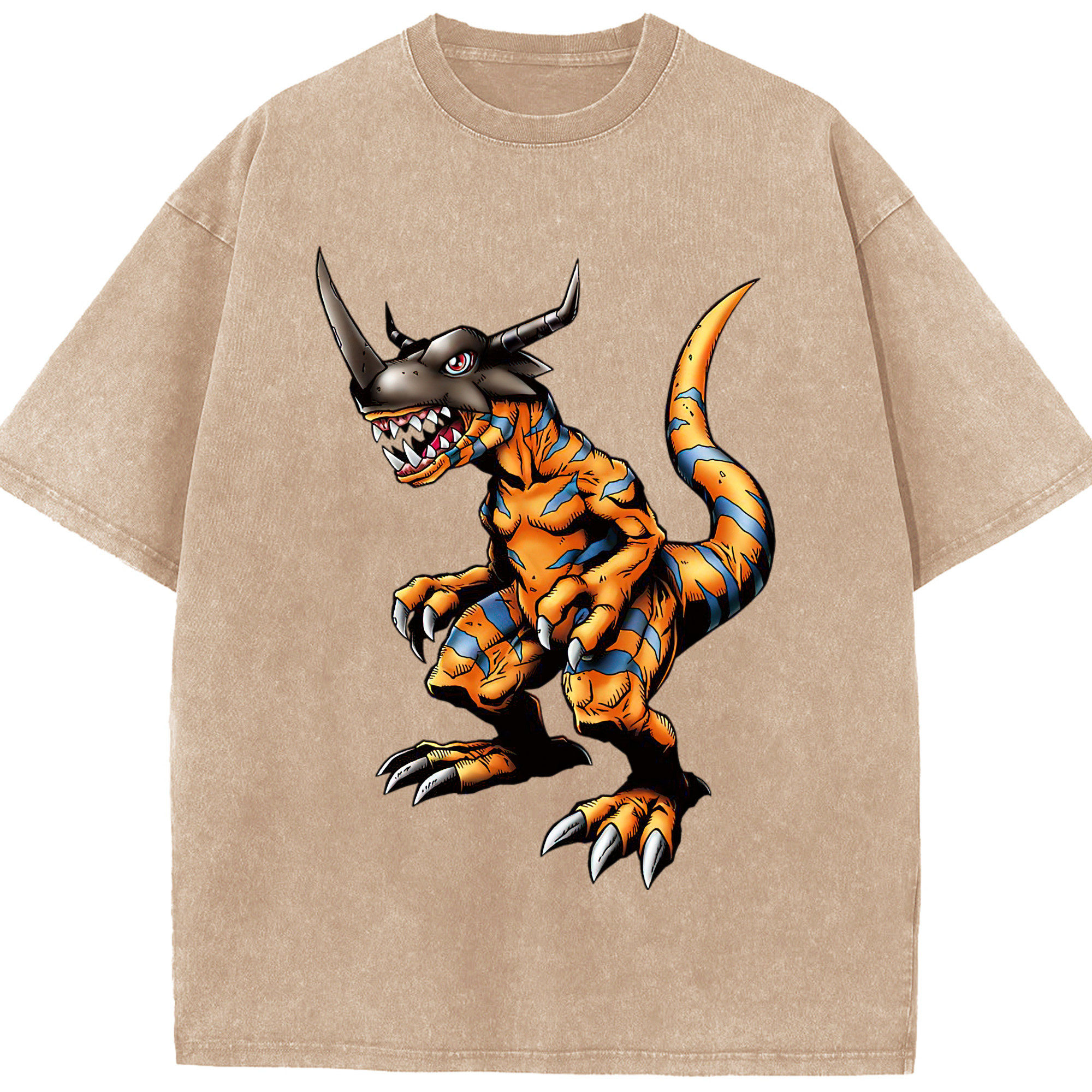 （画像用） Digimon デジタルモンスター/デジモン 綿100% ヴィンテージ風 半袖Tシャツ（フロントプリント）