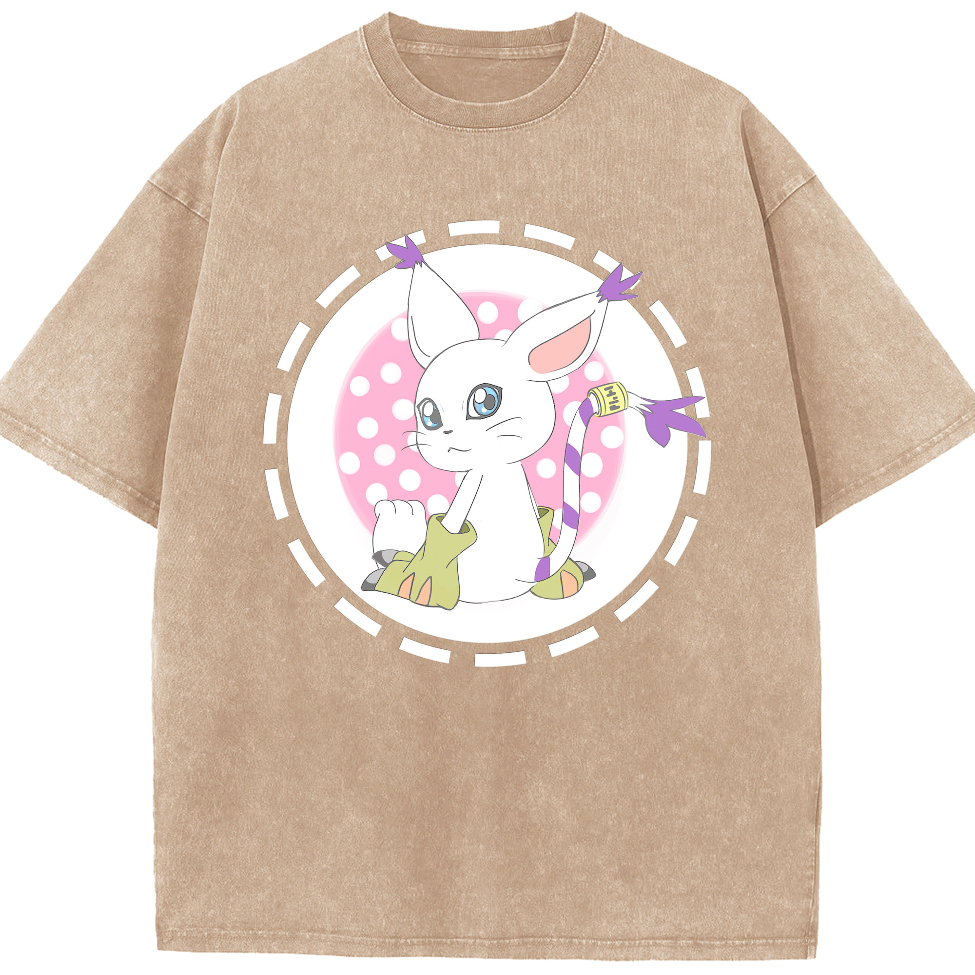 （画像用） Digimon デジタルモンスター/デジモン 綿100% ヴィンテージ風 半袖Tシャツ（フロントプリント）
