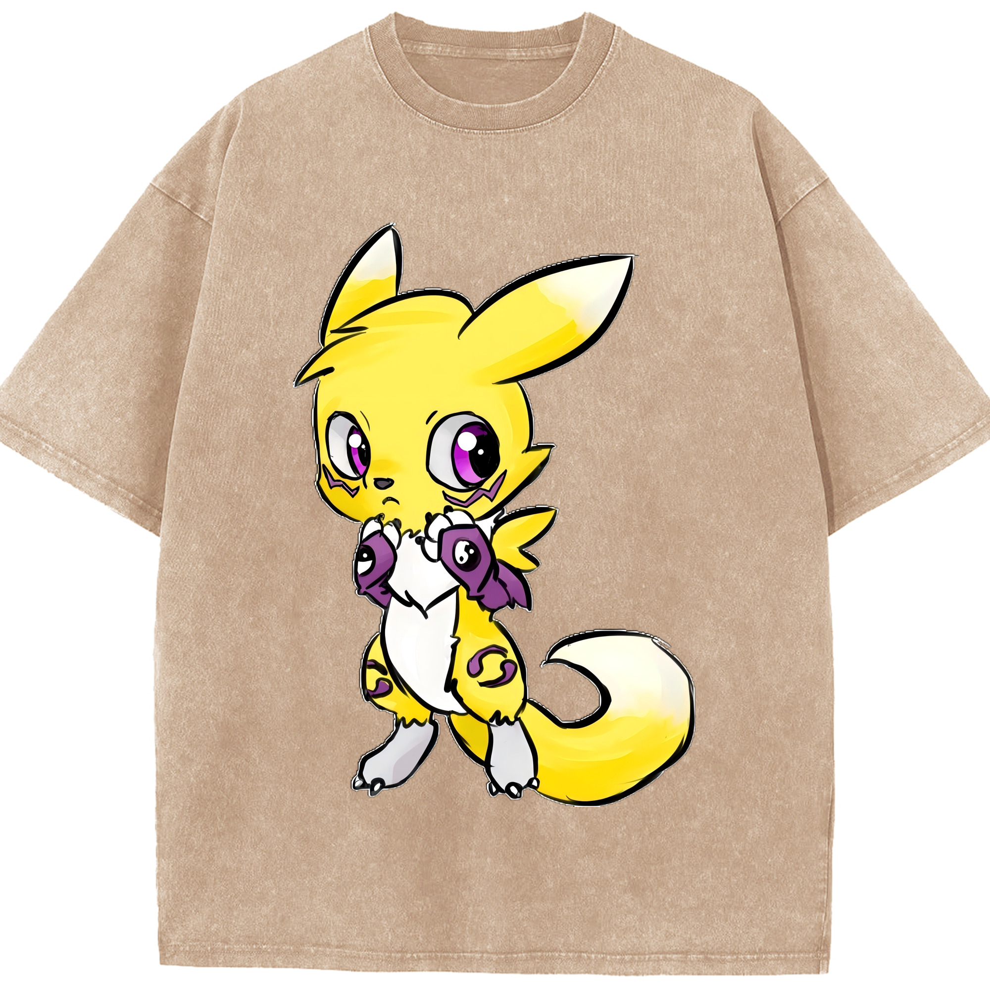 （画像用） Digimon デジタルモンスター/デジモン 綿100% ヴィンテージ風 半袖Tシャツ（フロントプリント）