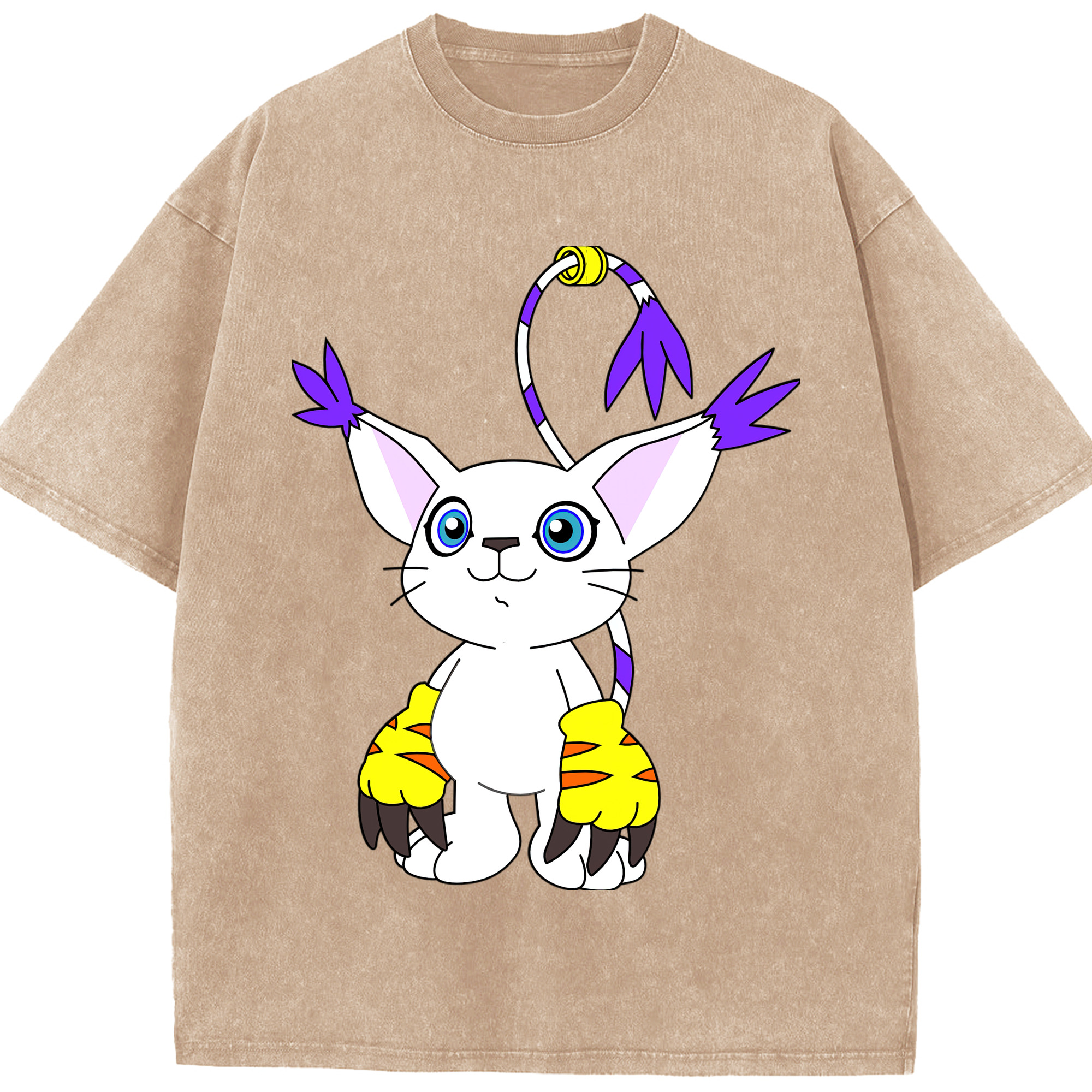 （画像用） Digimon デジタルモンスター/デジモン 綿100% ヴィンテージ風 半袖Tシャツ（フロントプリント）