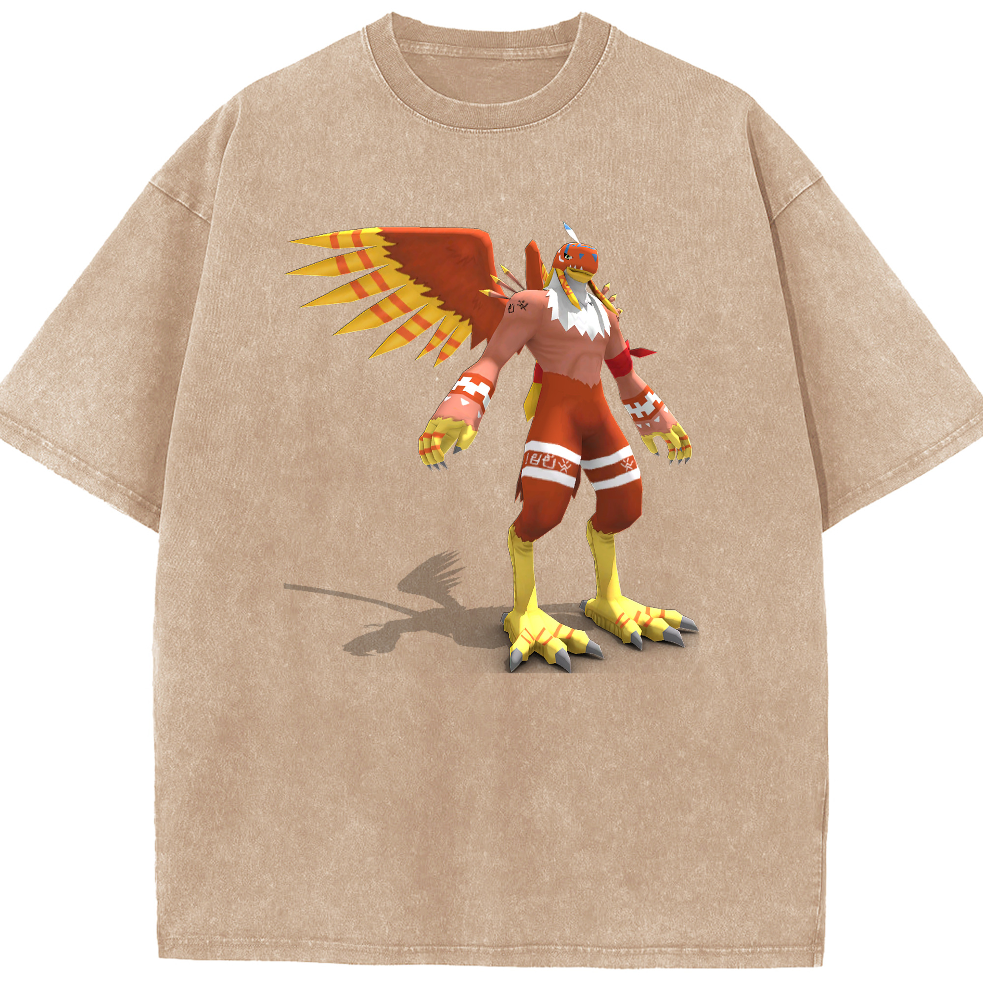 （画像用） Digimon デジタルモンスター/デジモン 綿100% ヴィンテージ風 半袖Tシャツ（フロントプリント）