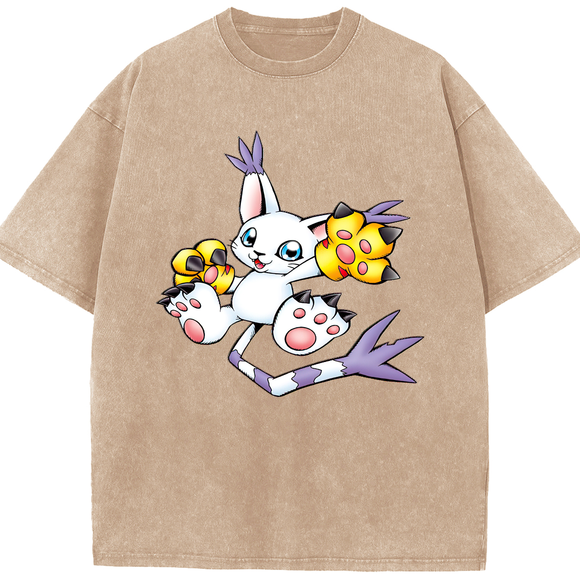 （画像用） Digimon デジタルモンスター/デジモン 綿100% ヴィンテージ風 半袖Tシャツ（フロントプリント）
