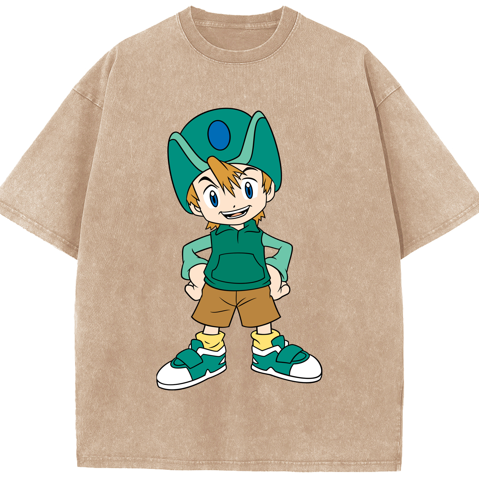 （画像用） Digimon デジタルモンスター/デジモン 綿100% ヴィンテージ風 半袖Tシャツ（フロントプリント）