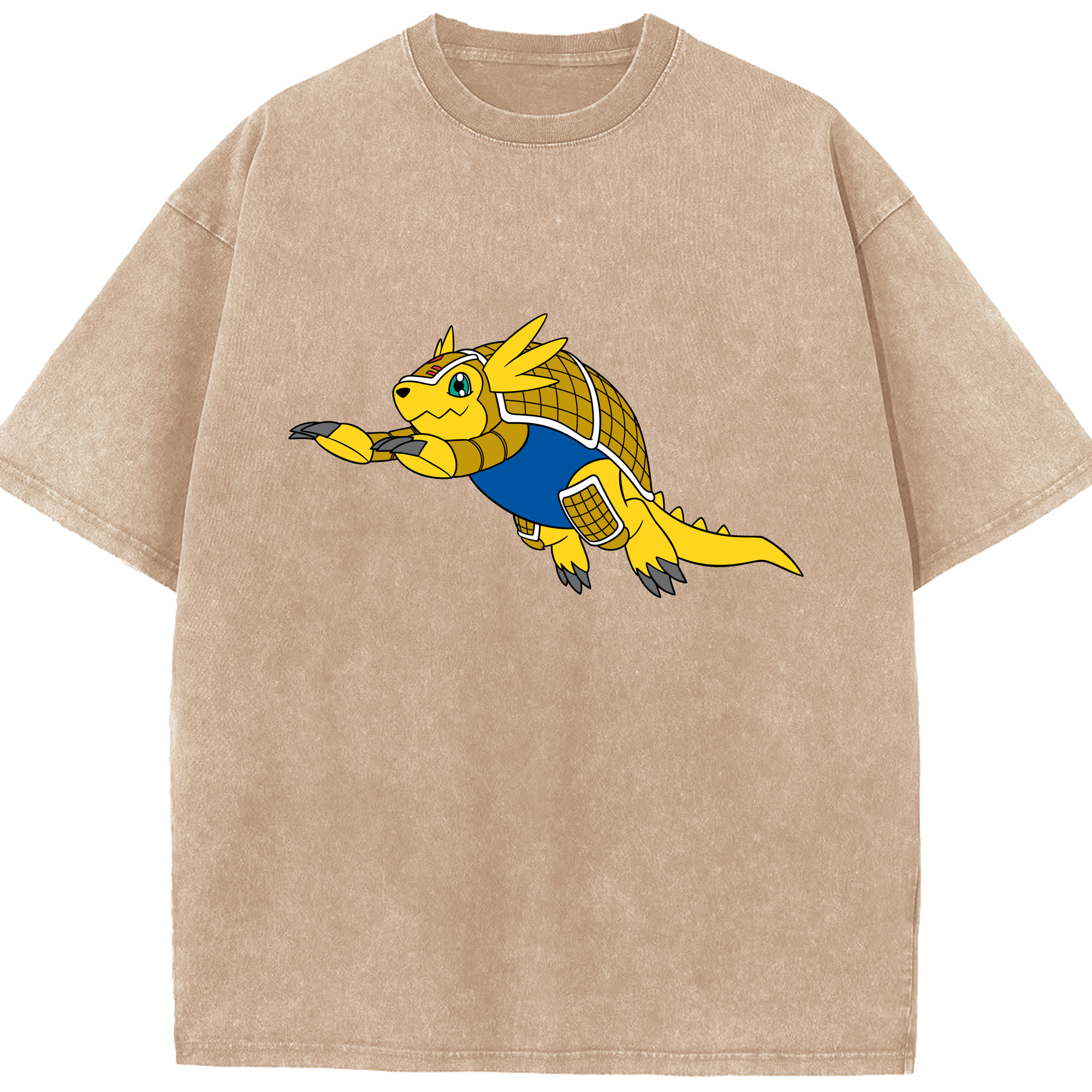 （画像用） Digimon デジタルモンスター/デジモン 綿100% ヴィンテージ風 半袖Tシャツ（フロントプリント）