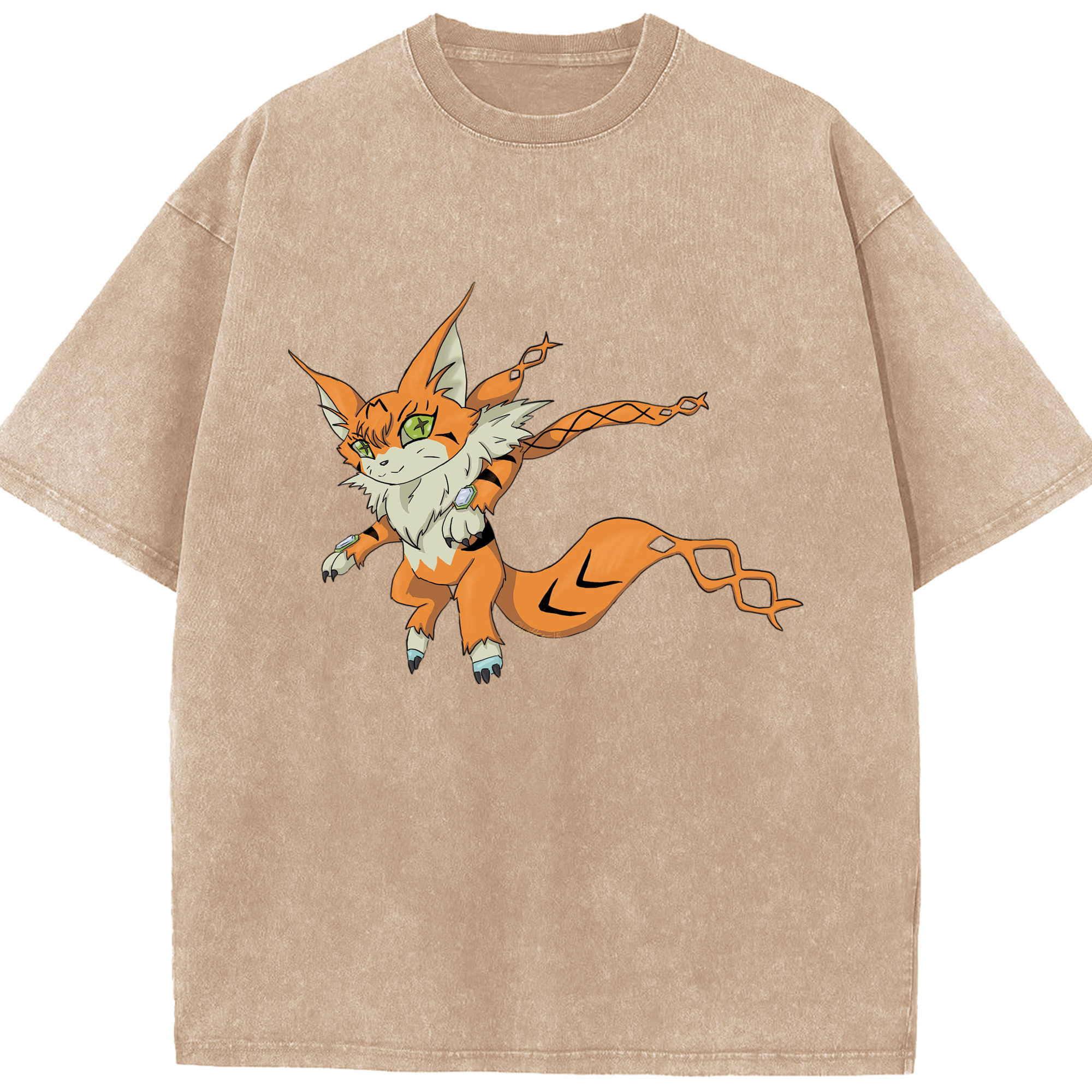 （画像用） Digimon デジタルモンスター/デジモン 綿100% ヴィンテージ風 半袖Tシャツ（フロントプリント）