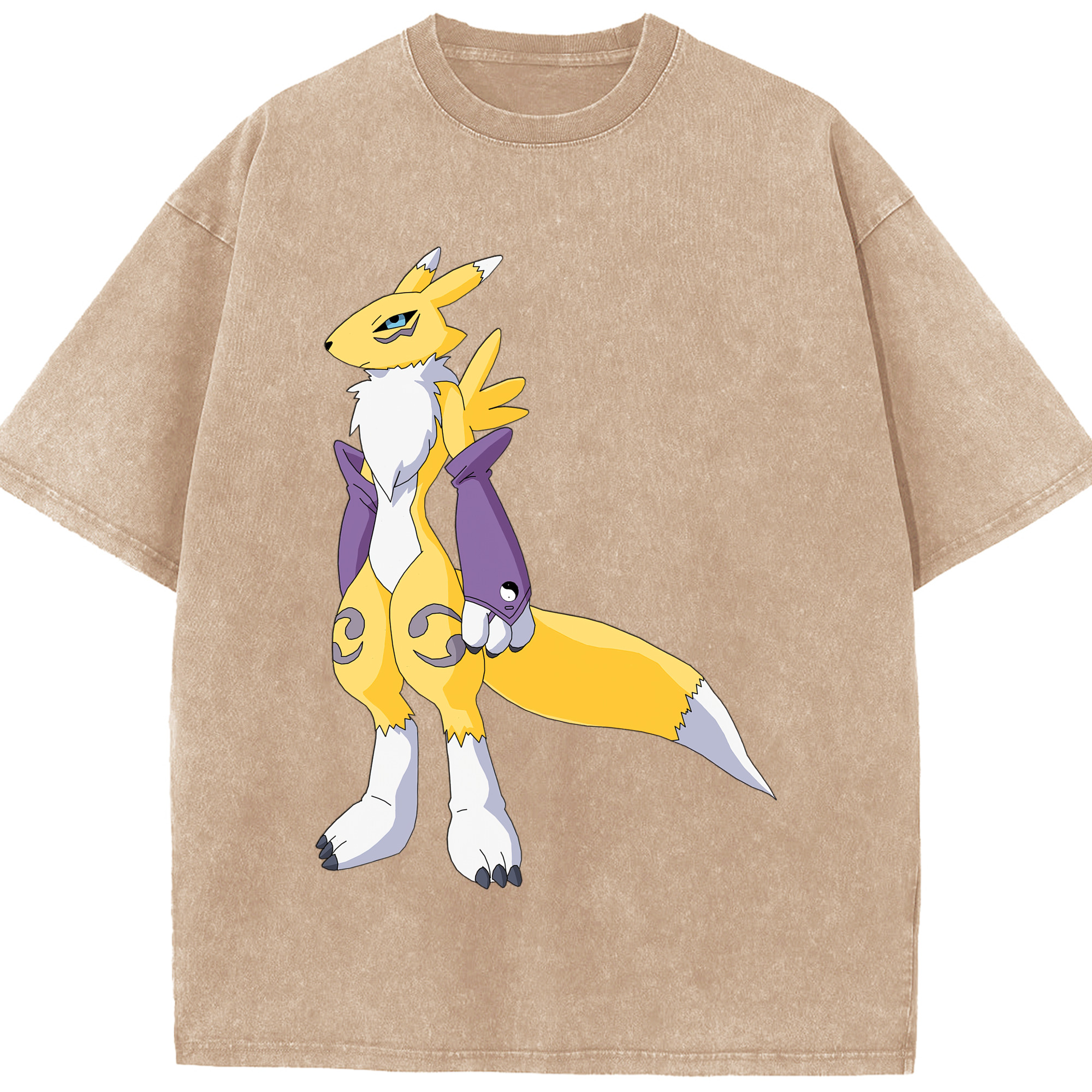 （画像用） Digimon デジタルモンスター/デジモン 綿100% ヴィンテージ風 半袖Tシャツ（フロントプリント）