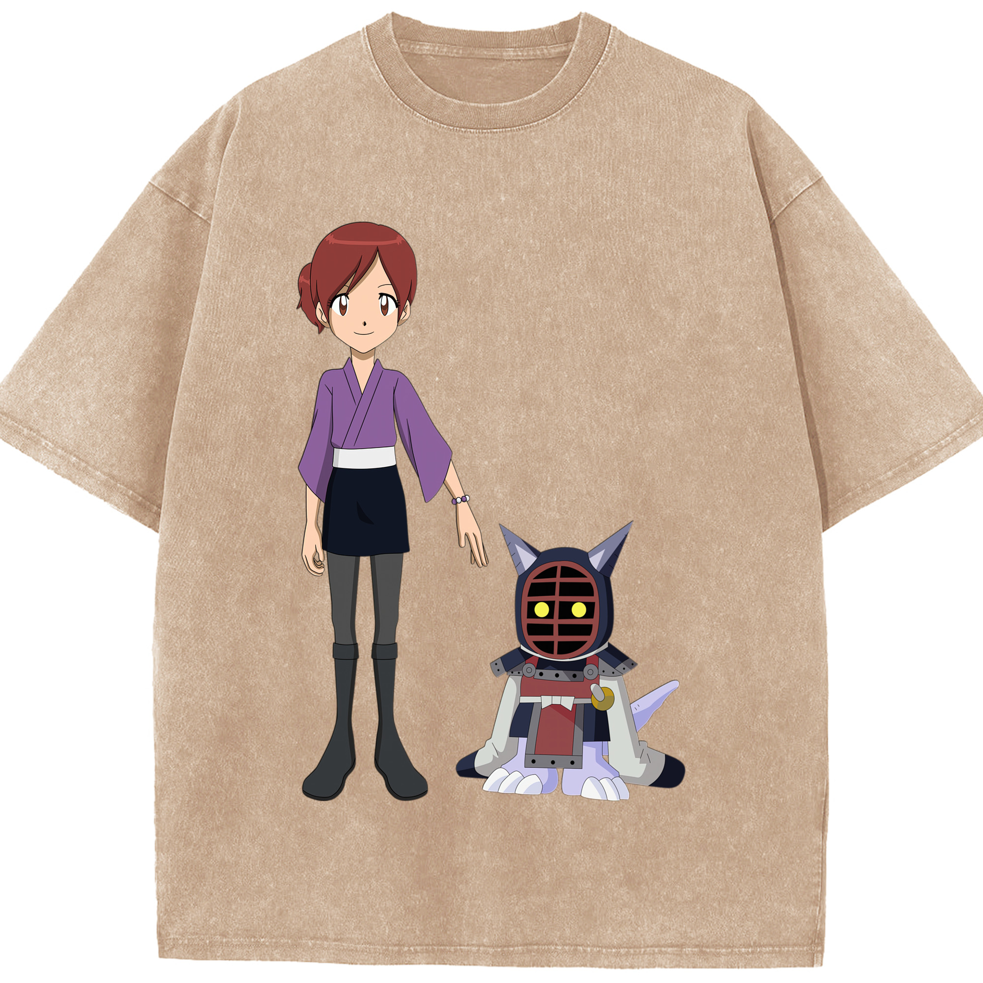 （画像用） Digimon デジタルモンスター/デジモン 綿100% ヴィンテージ風 半袖Tシャツ（フロントプリント）