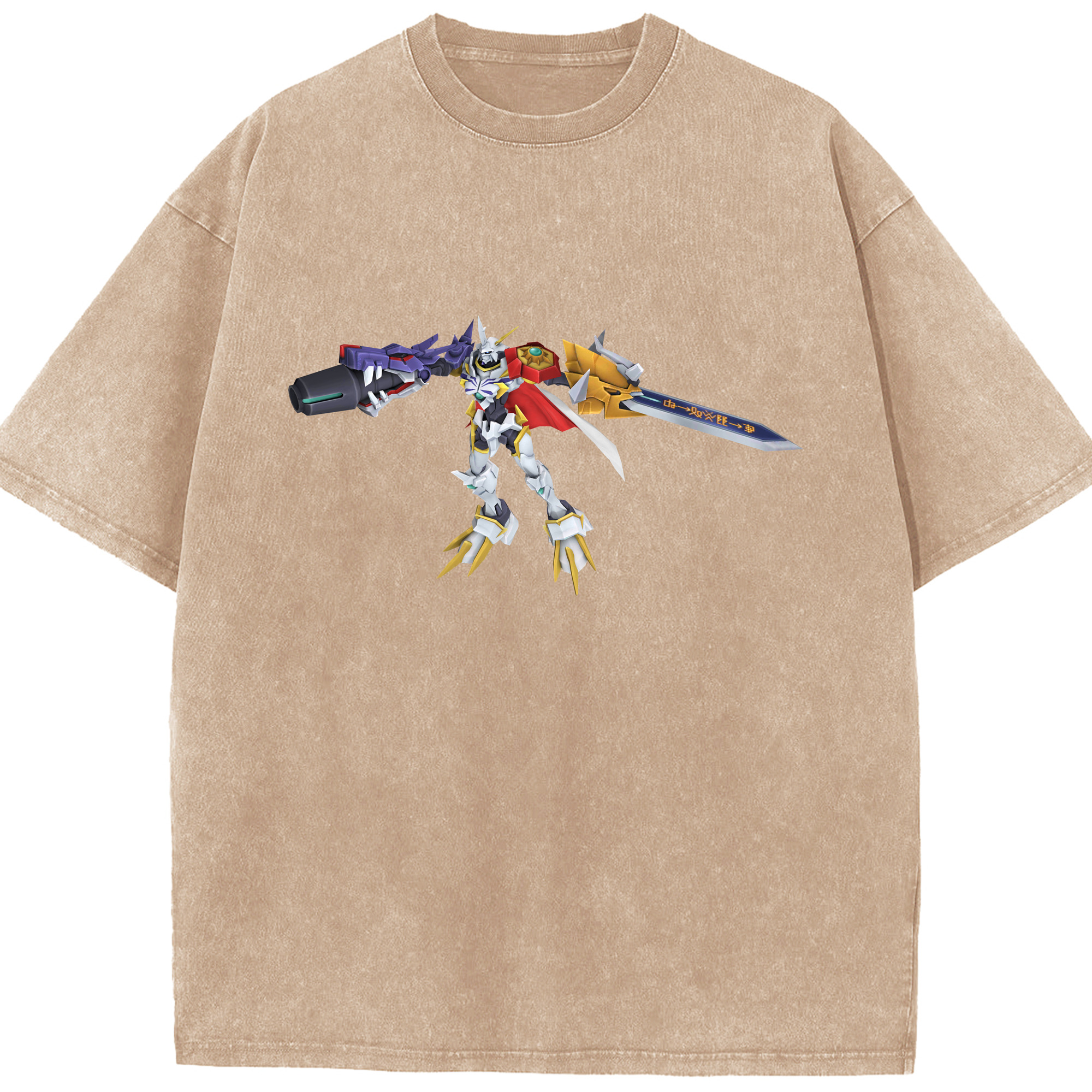 （画像用） Digimon デジタルモンスター/デジモン 綿100% ヴィンテージ風 半袖Tシャツ（フロントプリント）