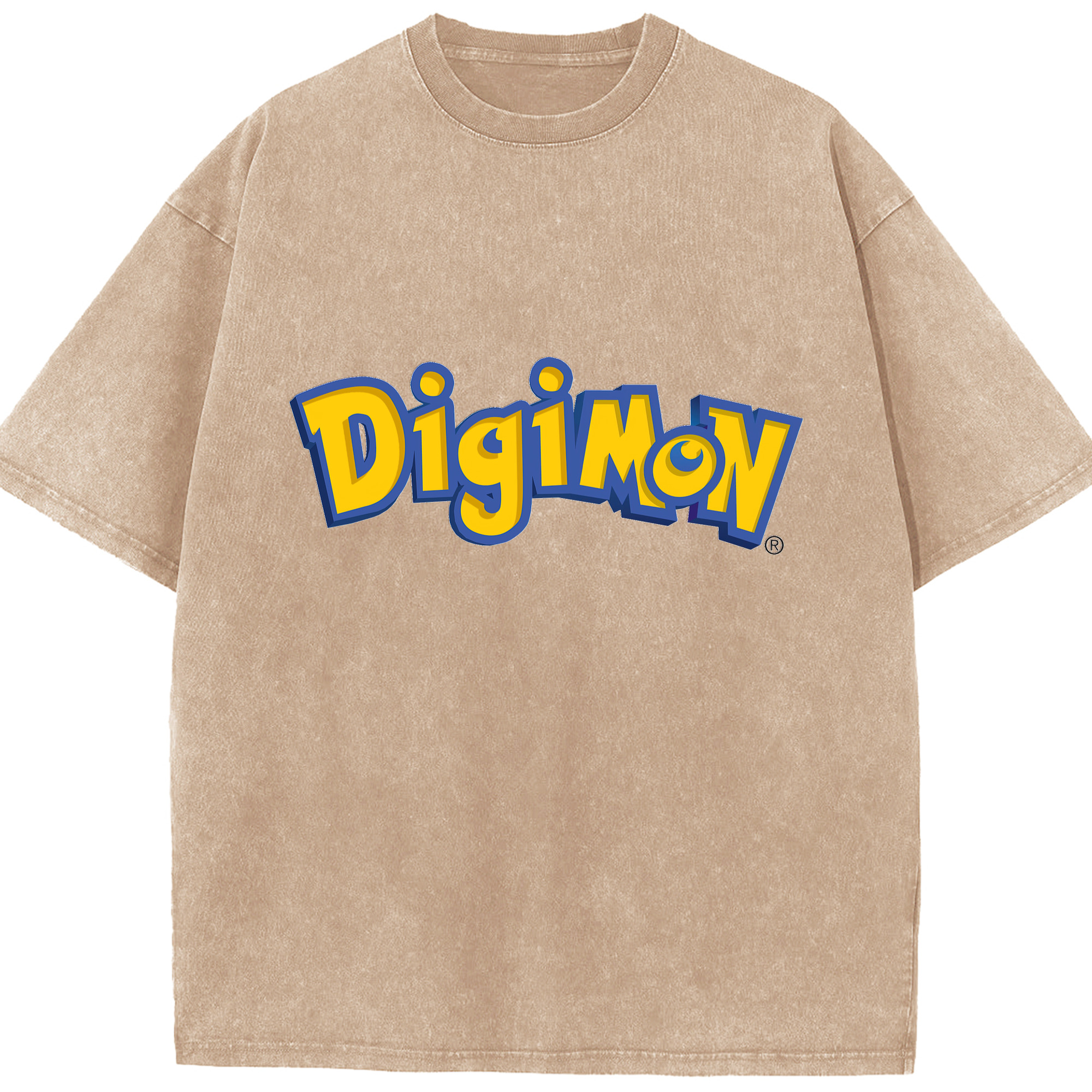 （画像用） Digimon デジタルモンスター/デジモン 綿100% ヴィンテージ風 半袖Tシャツ（フロントプリント）