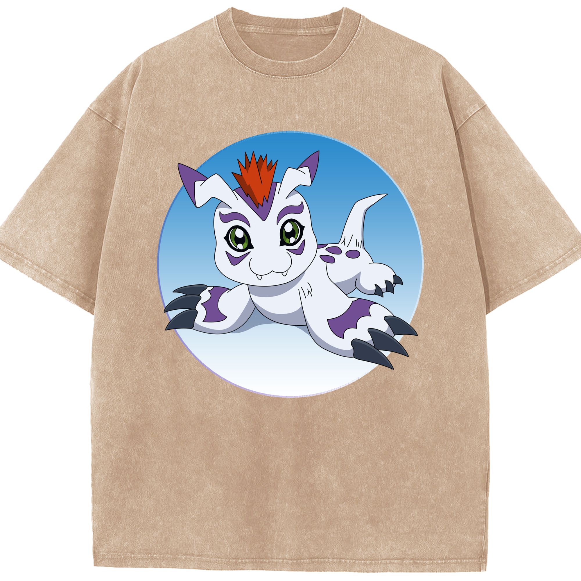 （画像用） Digimon デジタルモンスター/デジモン 綿100% ヴィンテージ風 半袖Tシャツ（フロントプリント）