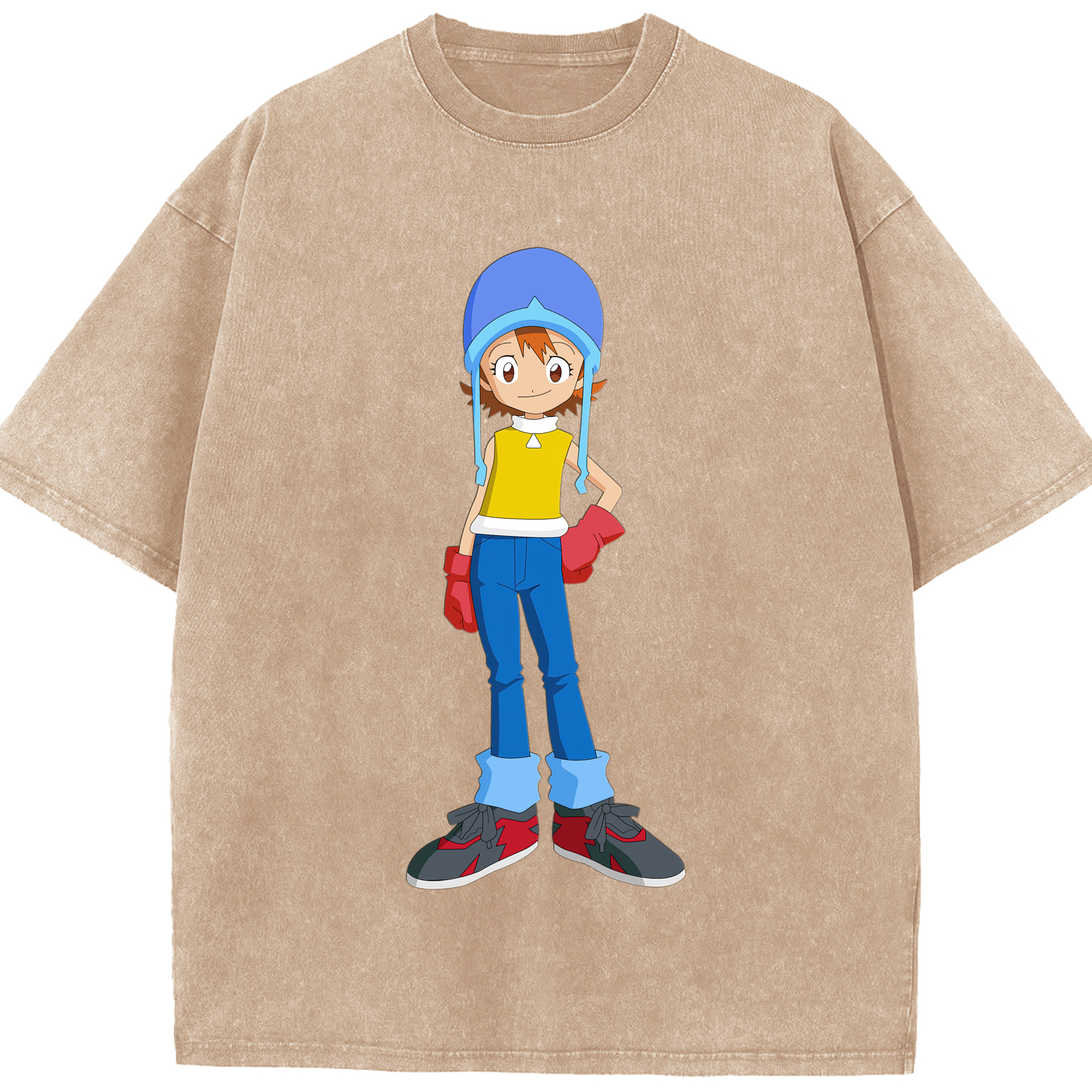 （画像用） Digimon デジタルモンスター/デジモン 綿100% ヴィンテージ風 半袖Tシャツ（フロントプリント）