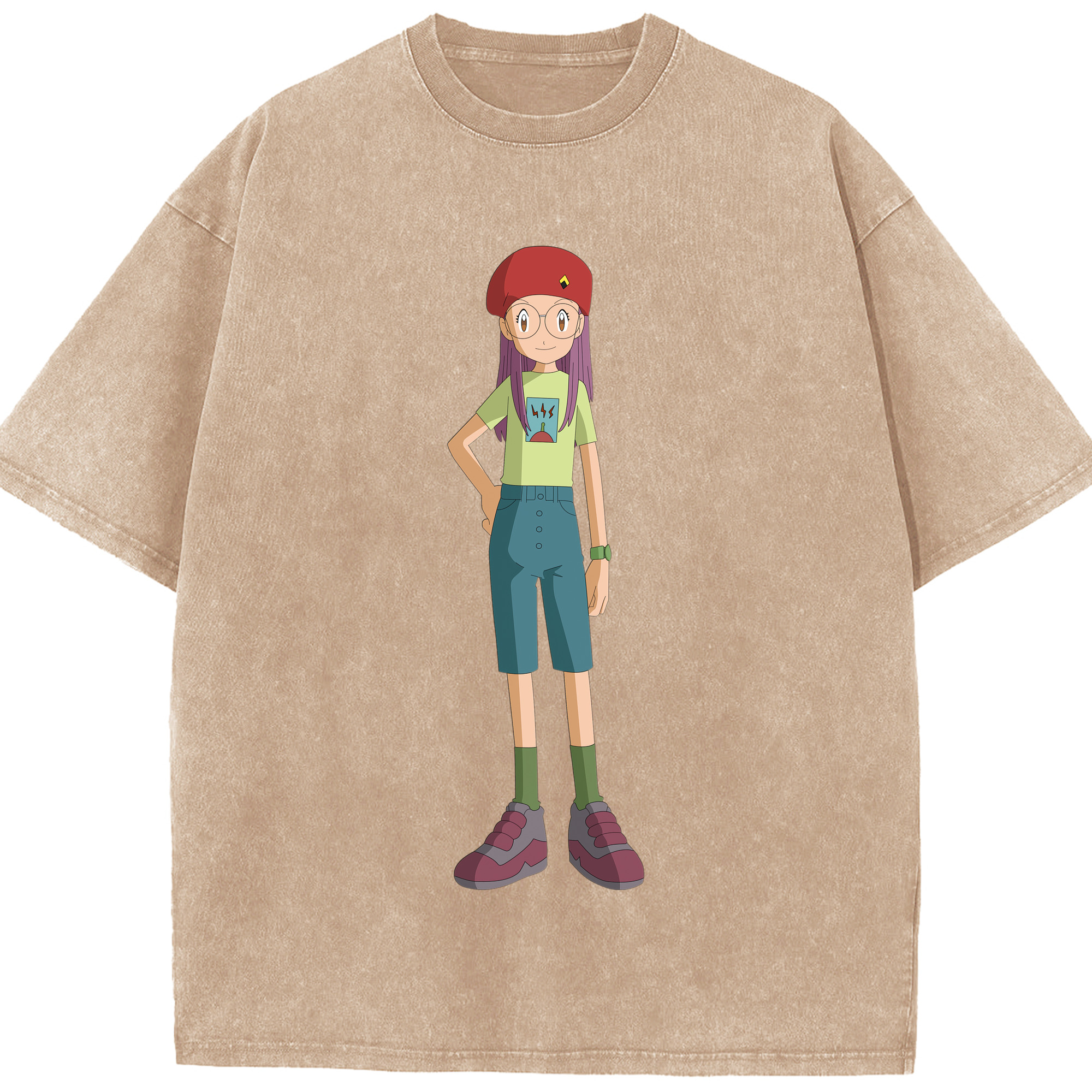 （画像用） Digimon デジタルモンスター/デジモン 綿100% ヴィンテージ風 半袖Tシャツ（フロントプリント）