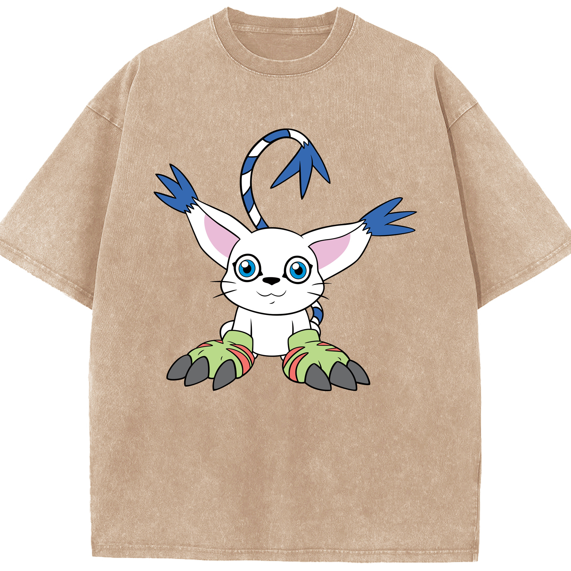 （画像用） Digimon デジタルモンスター/デジモン 綿100% ヴィンテージ風 半袖Tシャツ（フロントプリント）
