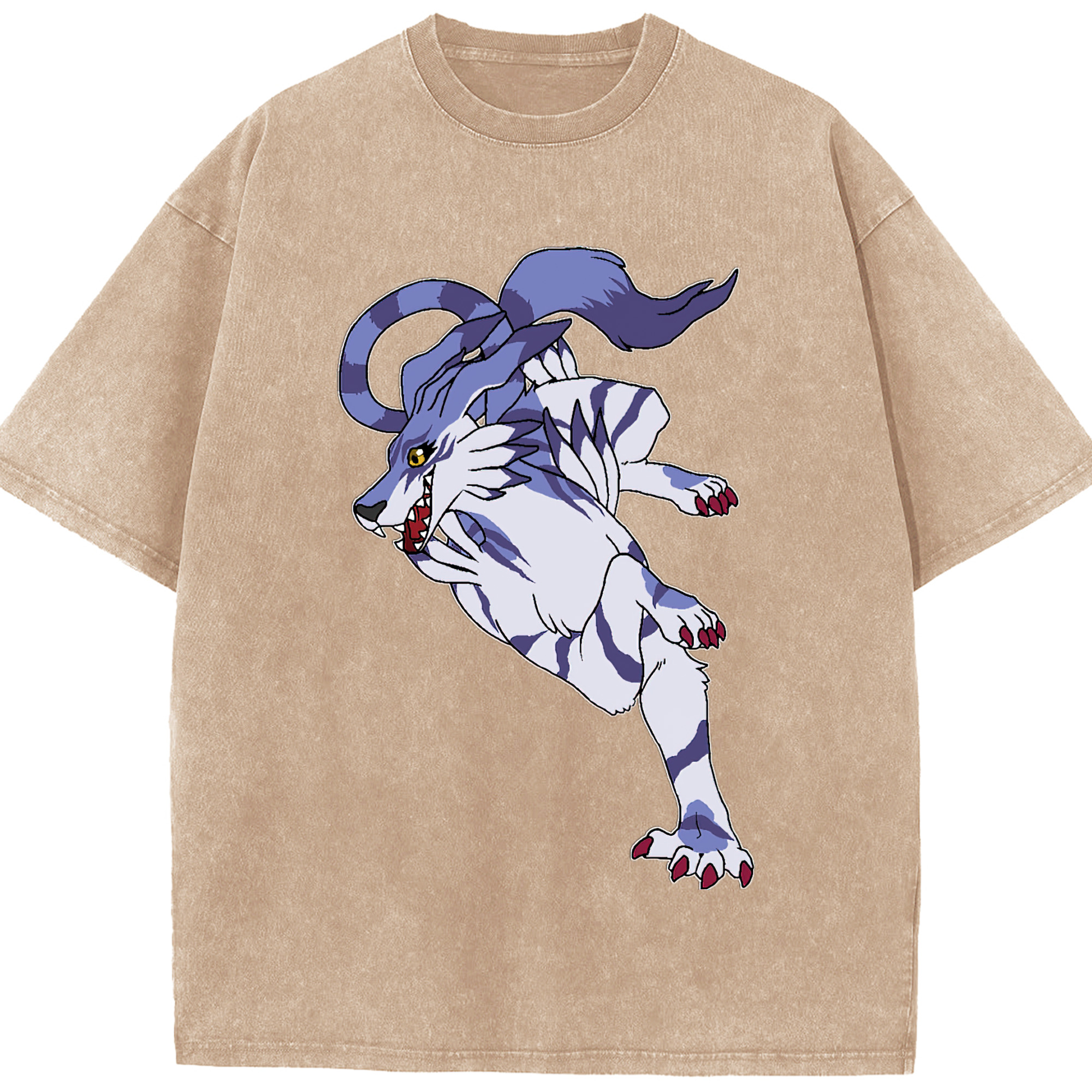 （画像用） Digimon デジタルモンスター/デジモン 綿100% ヴィンテージ風 半袖Tシャツ（フロントプリント）