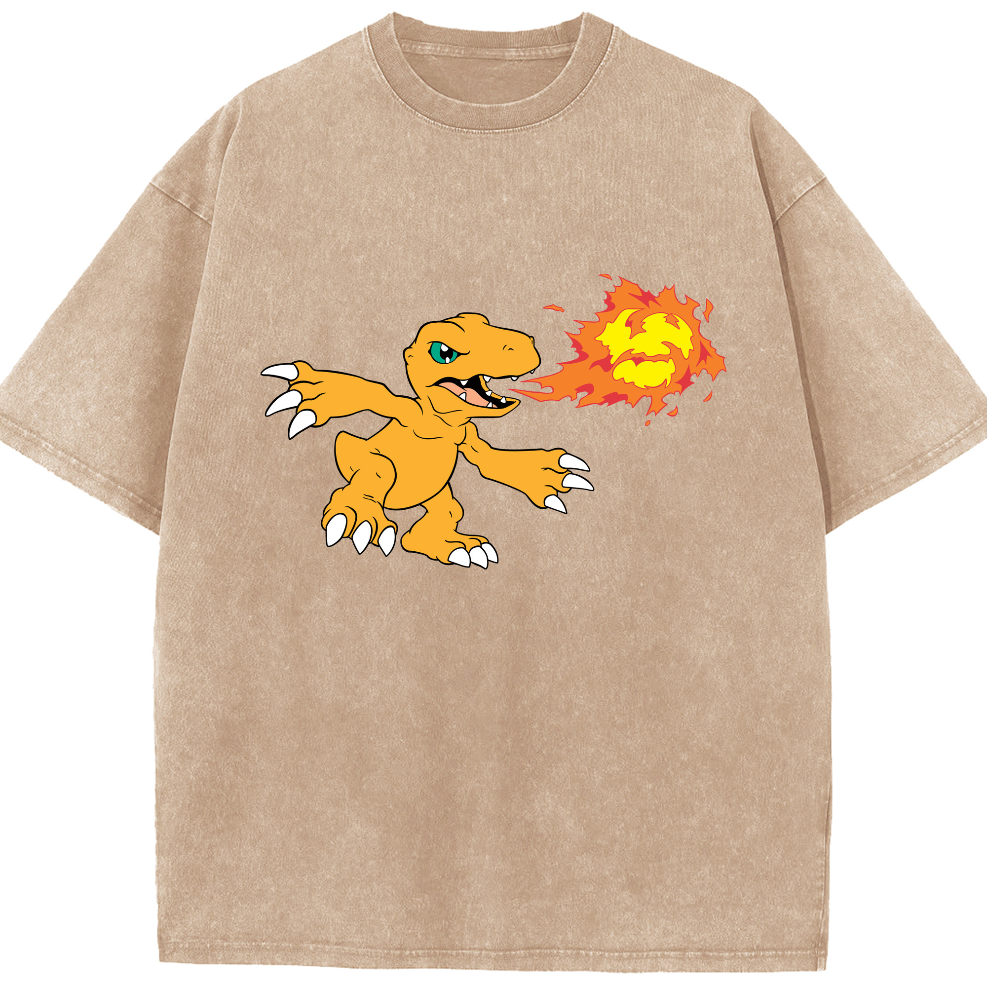 （画像用） Digimon デジタルモンスター/デジモン 綿100% ヴィンテージ風 半袖Tシャツ（フロントプリント）