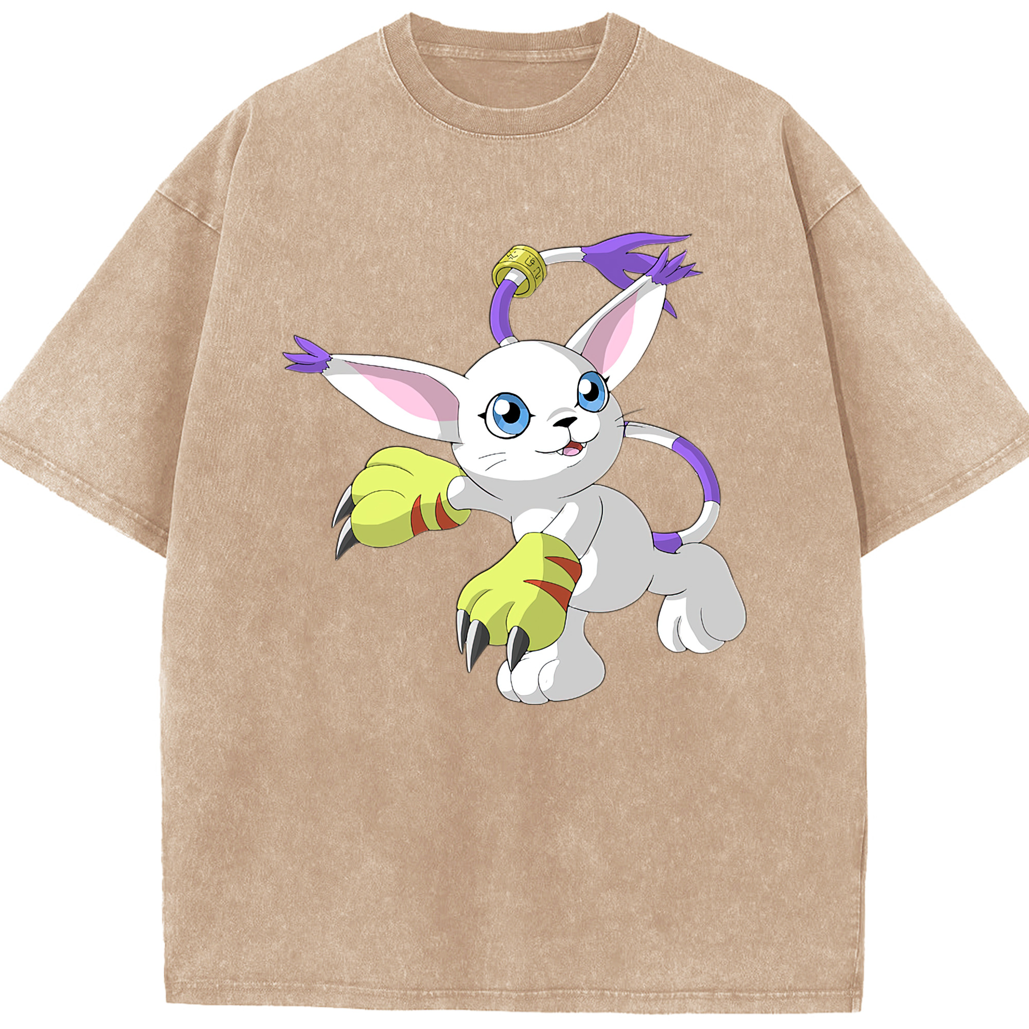 （画像用） Digimon デジタルモンスター/デジモン 綿100% ヴィンテージ風 半袖Tシャツ（フロントプリント）