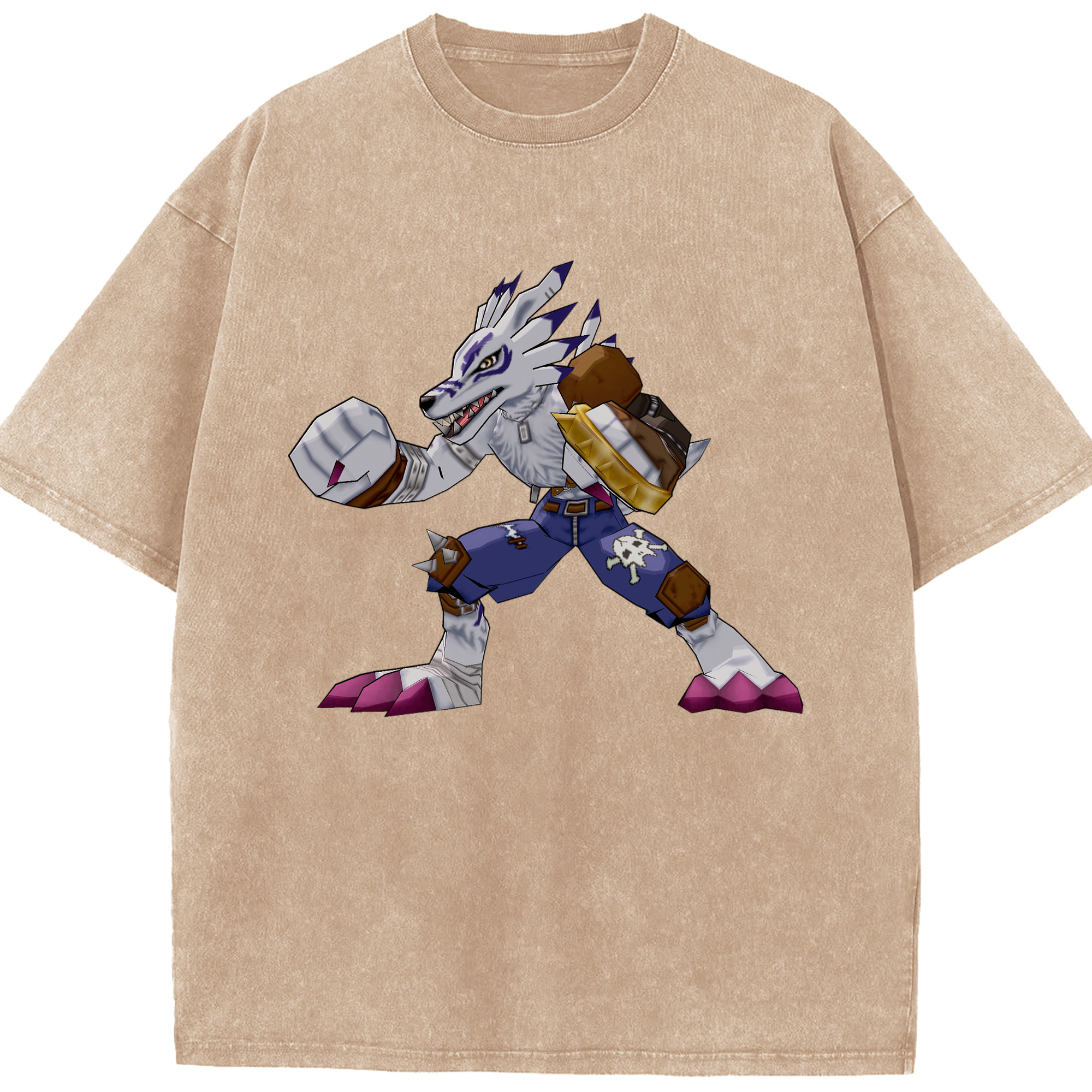 （画像用） Digimon デジタルモンスター/デジモン 綿100% ヴィンテージ風 半袖Tシャツ（フロントプリント）