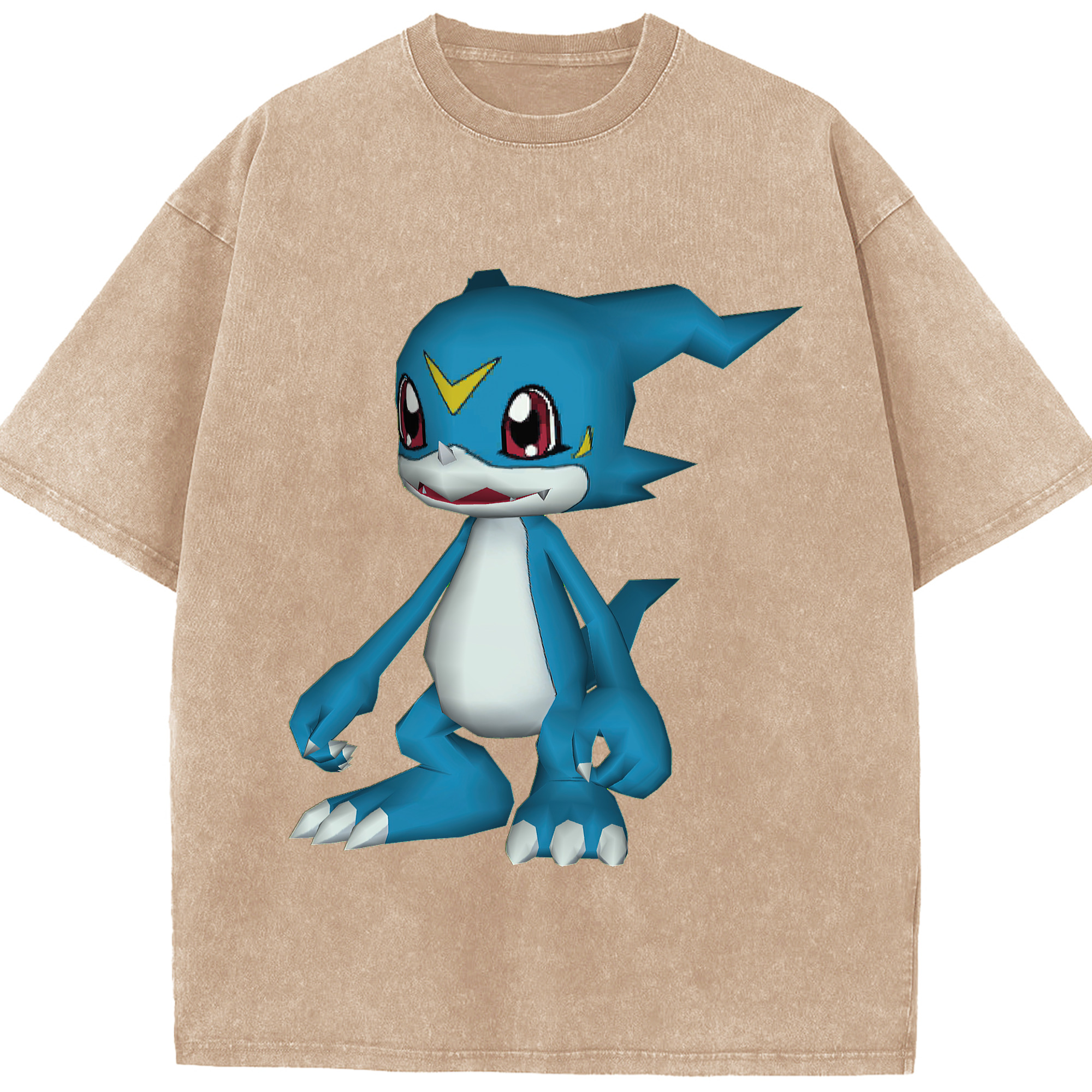 （画像用） Digimon デジタルモンスター/デジモン 綿100% ヴィンテージ風 半袖Tシャツ（フロントプリント）