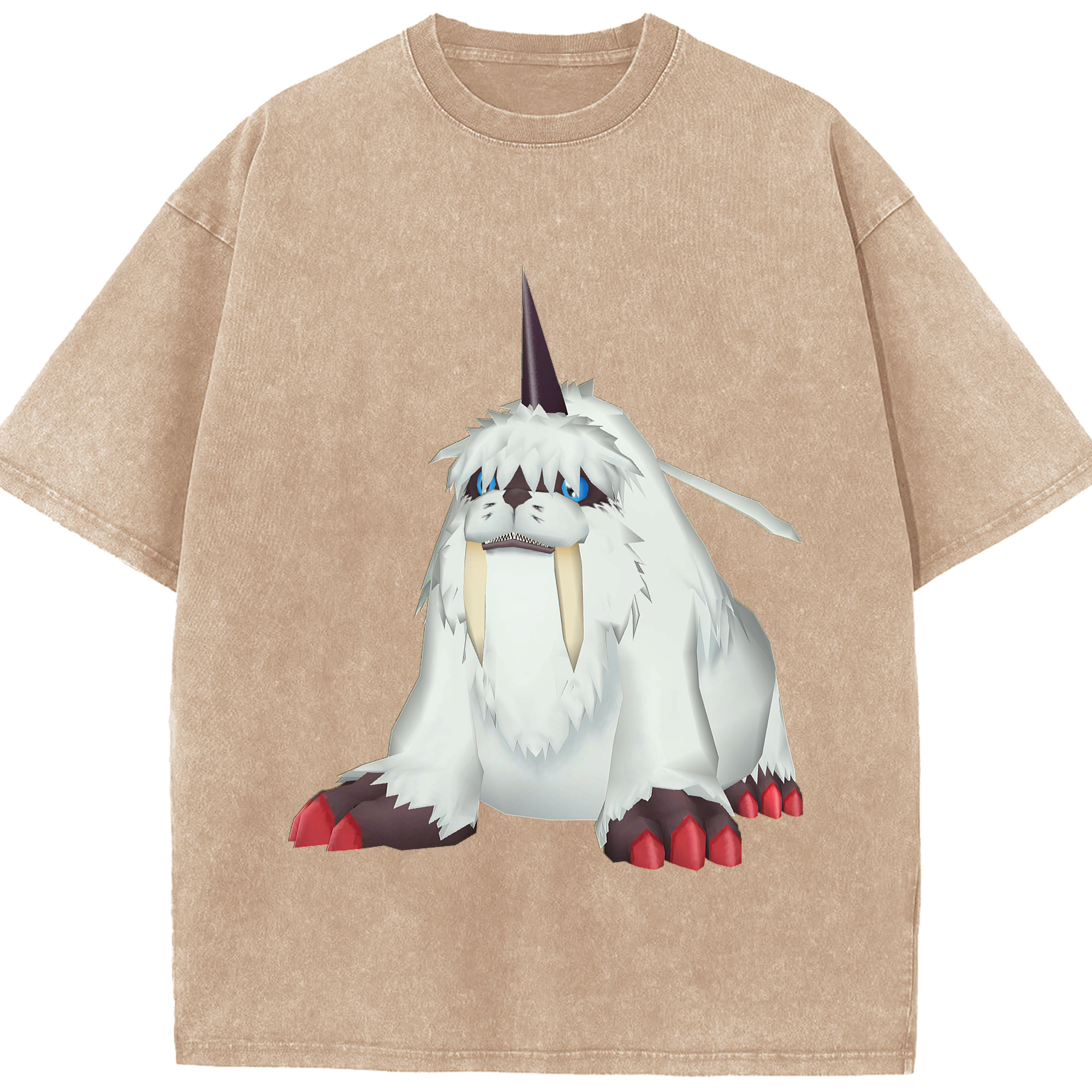（画像用） Digimon デジタルモンスター/デジモン 綿100% ヴィンテージ風 半袖Tシャツ（フロントプリント）